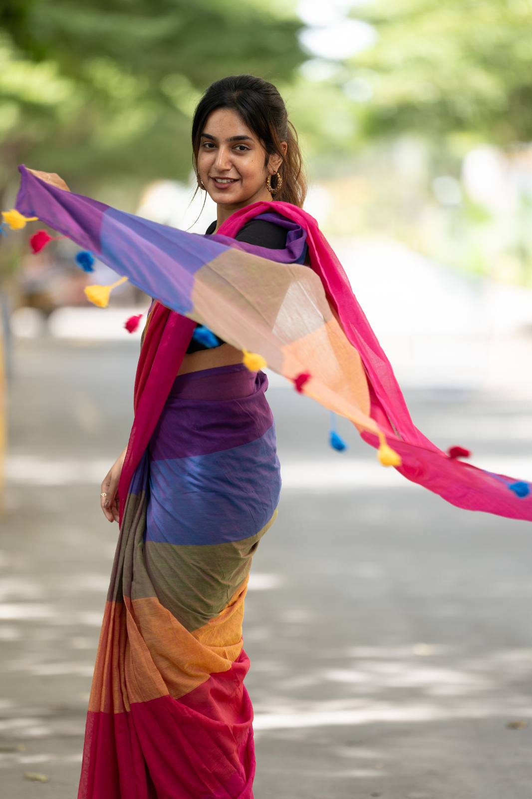 Peppy Color Rush (Mul Cotton Saree)