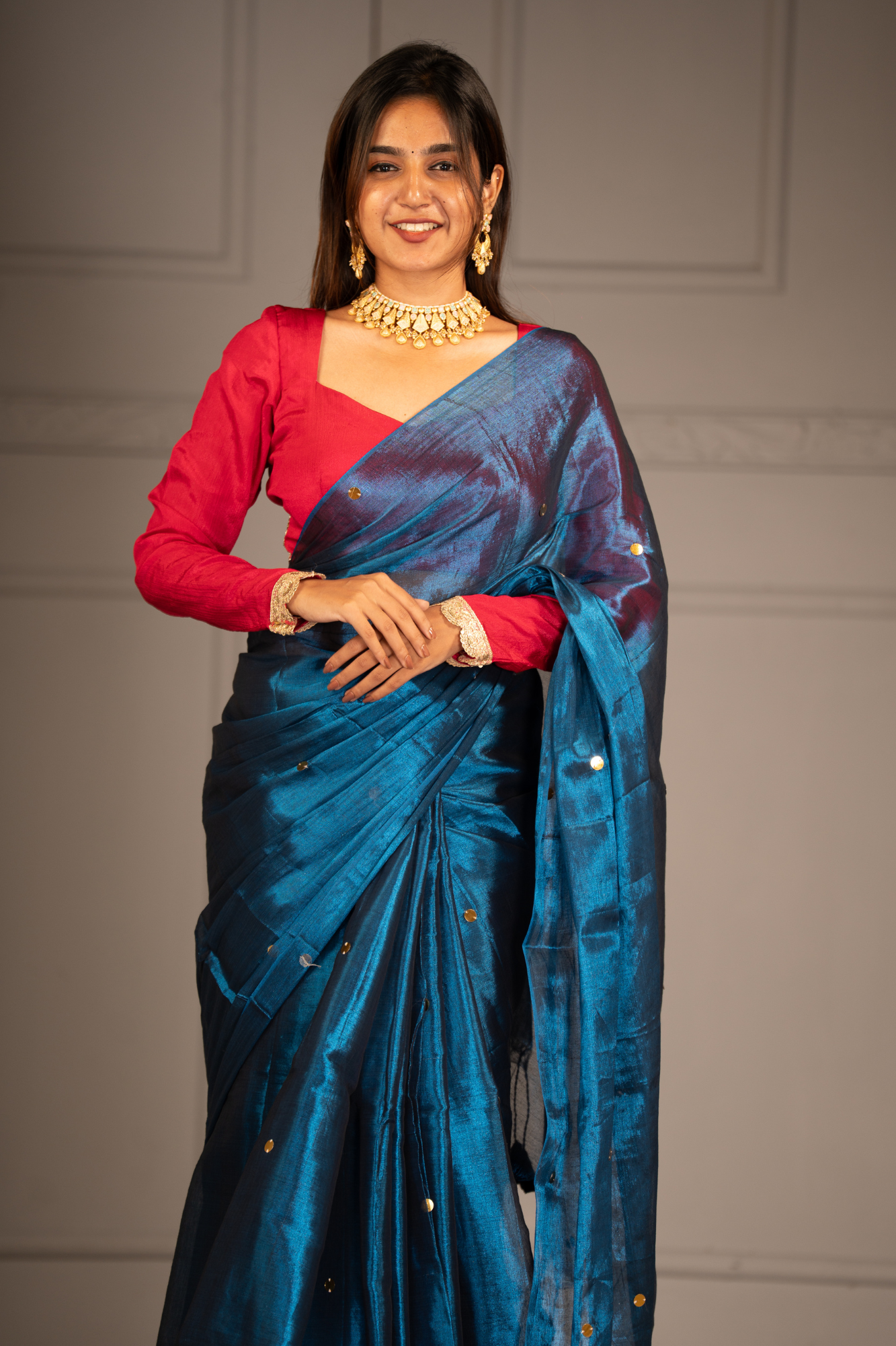 Ocean Dusk (Tissue Mul Cotton Saree)