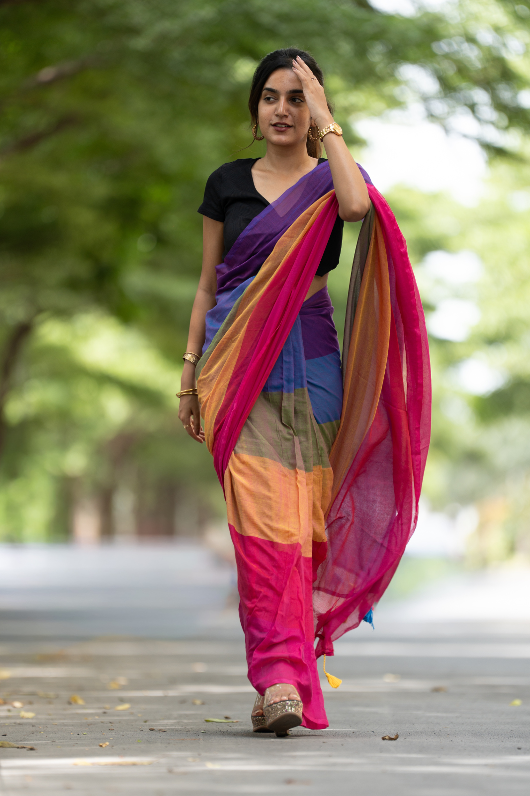 Peppy Color Rush (Mul Cotton Saree)