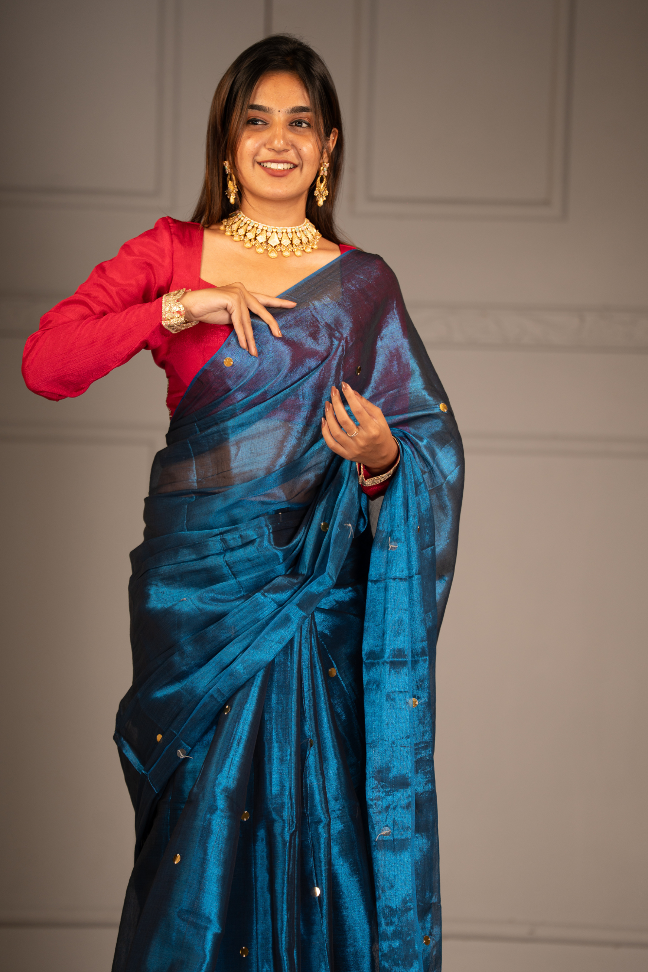 Ocean Dusk (Tissue Mul Cotton Saree)