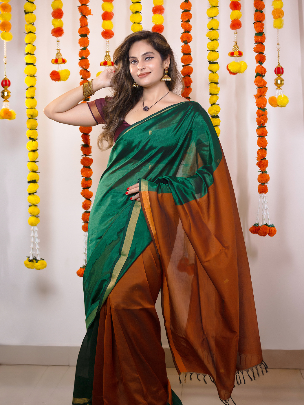 Ashirvad ( Pure Pattu Saree Handwoven + Blouse Piece)