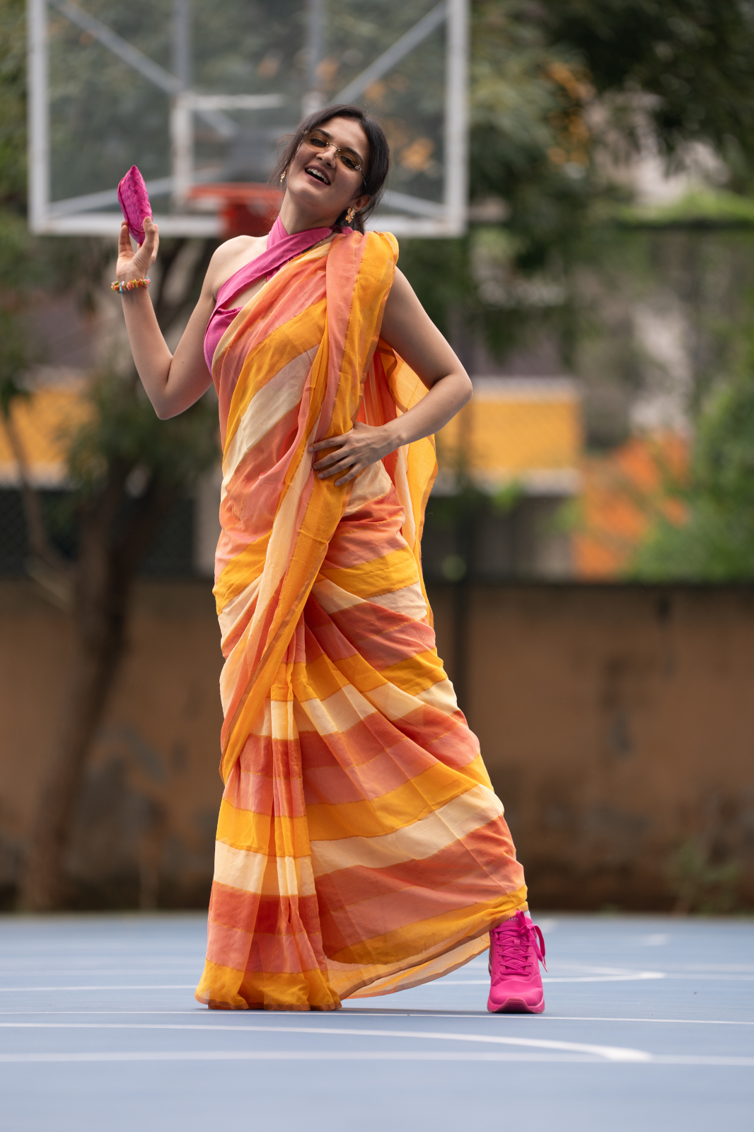 The Bold Canvas (Mul Mul Cotton Saree)