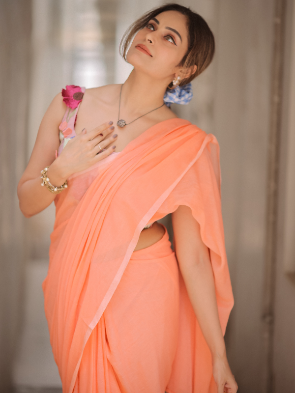 GlamGram (Hand Embroidery Mul Mul Cotton Saree)