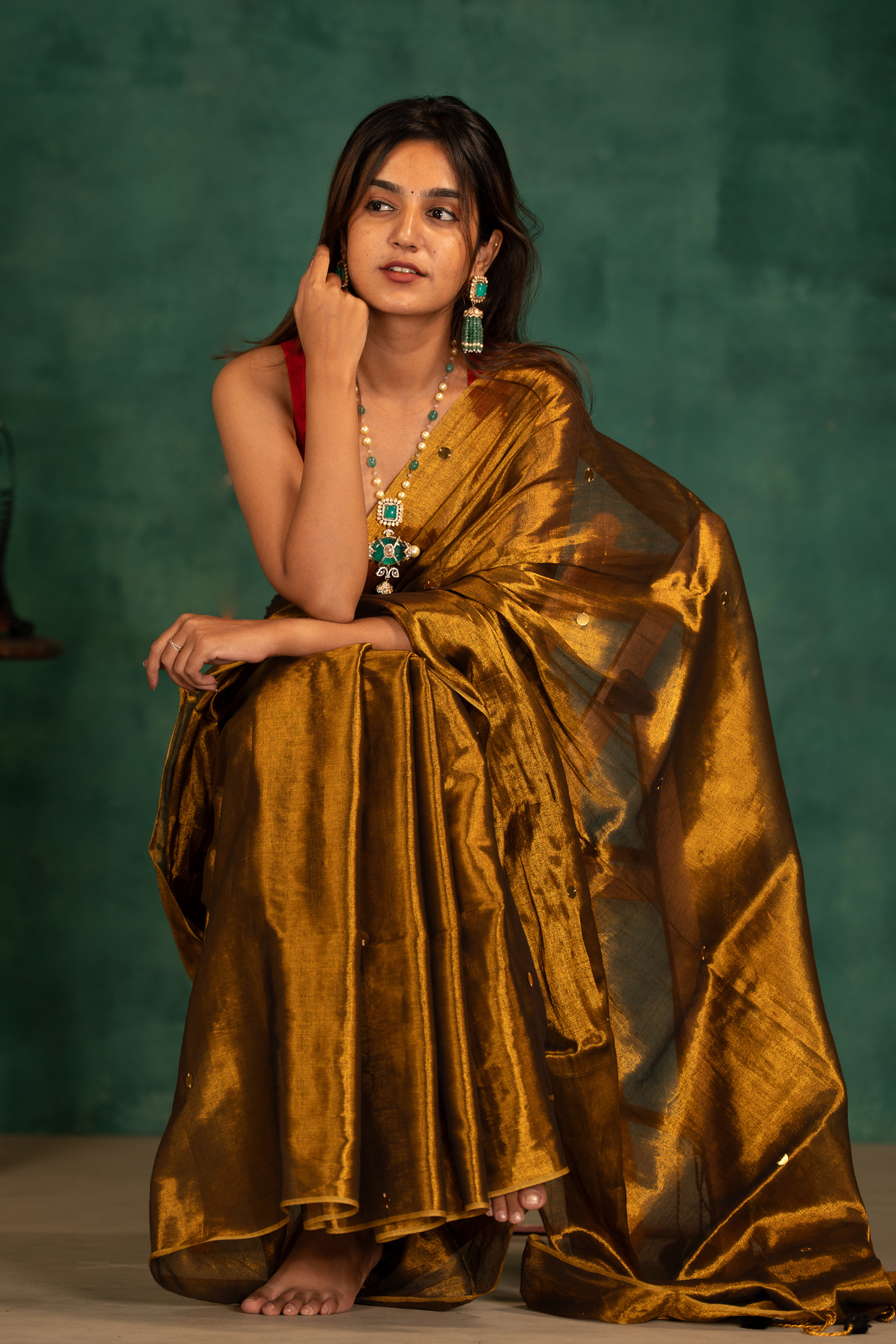 Golden Hour (Tissue Mul Cotton Saree)
