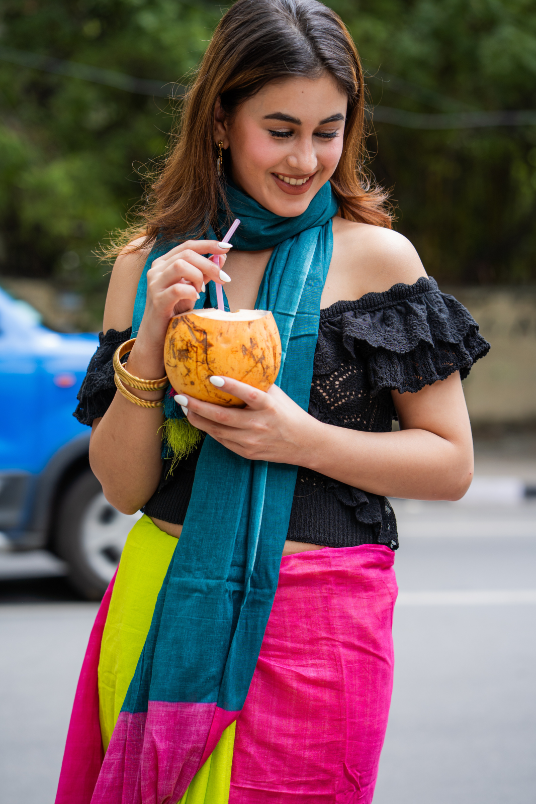Chiller Chic Pop (Mul Cotton Saree)