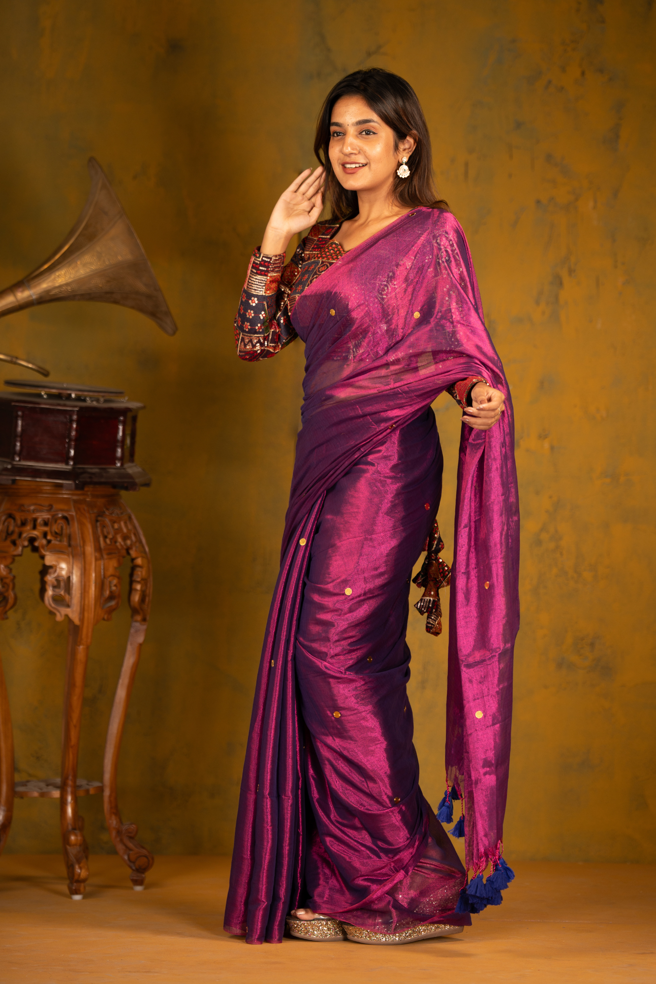 Fuchsia Dream (Tissue Mul Cotton Saree)