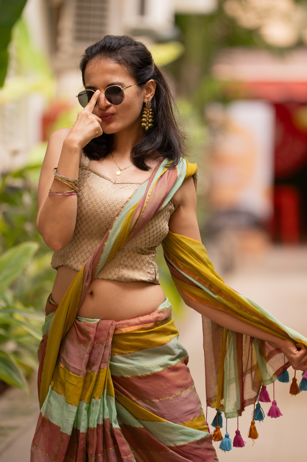 The Groundbreaker (Mul Mul Cotton Saree)