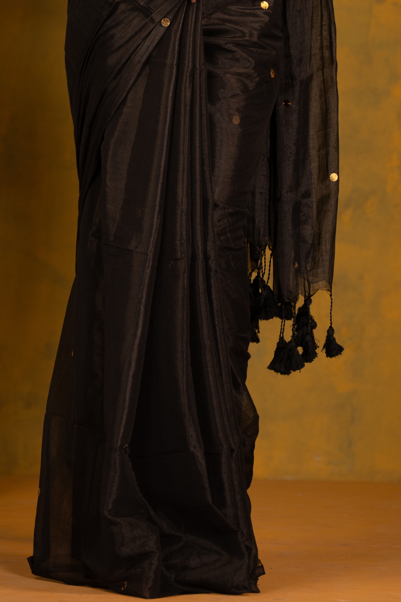 Midnight Ember (Tissue Mul Cotton Saree)