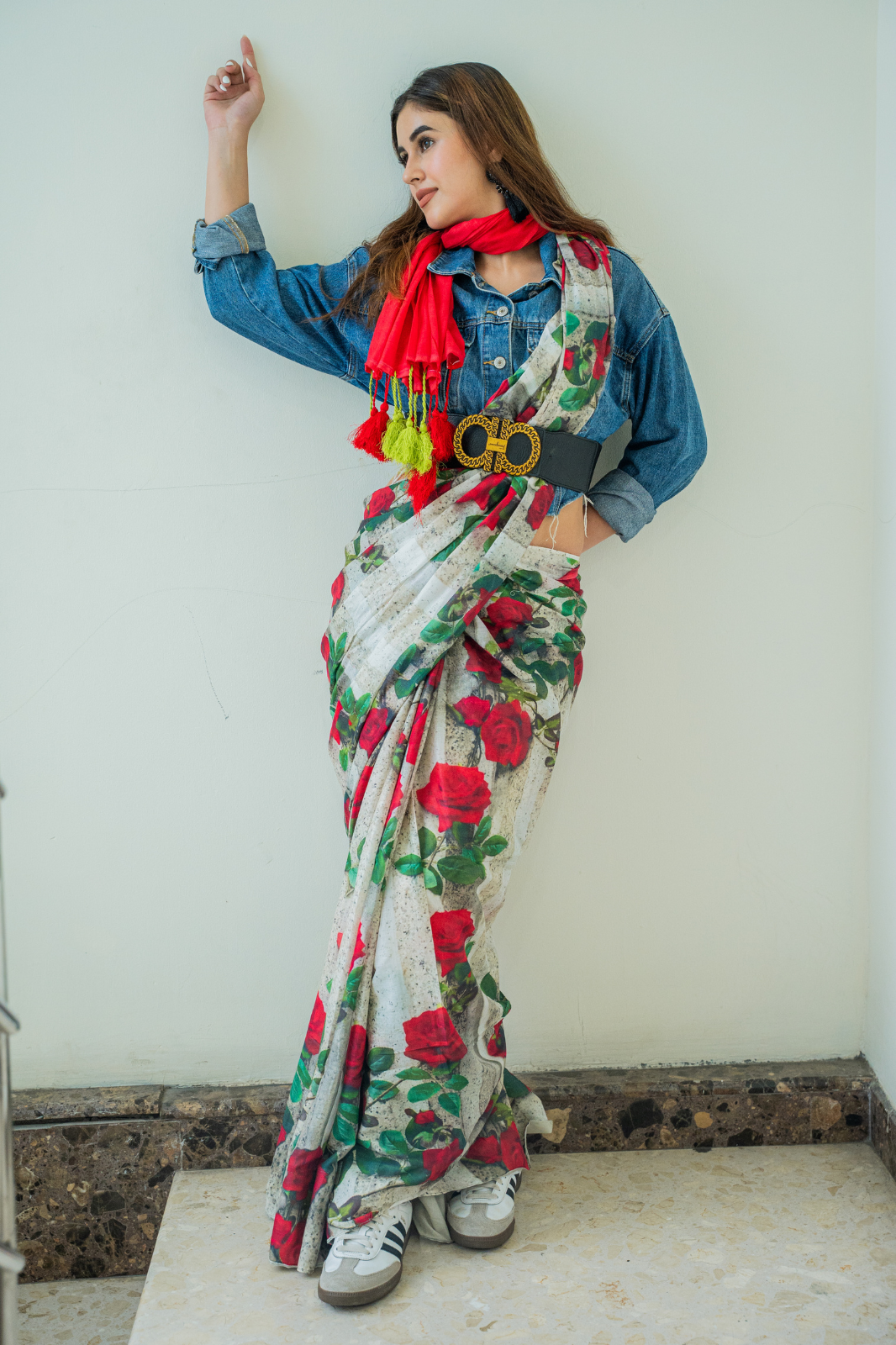 Rosa Rebellion Pop (Mul Cotton Saree)