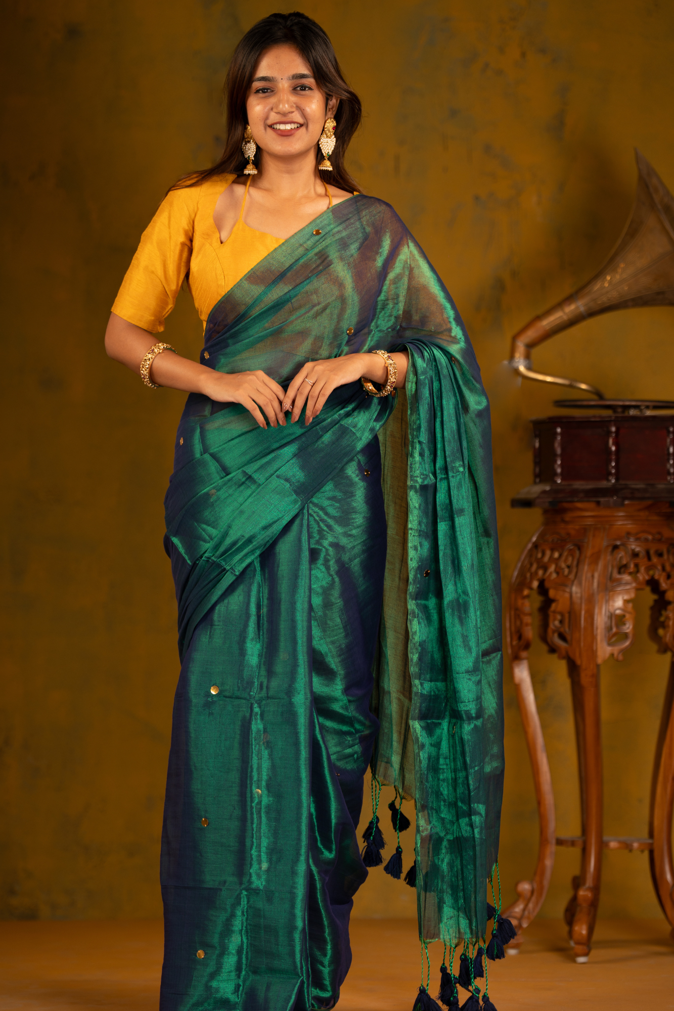 Emerald Mist (Tissue Mul Cotton Saree)