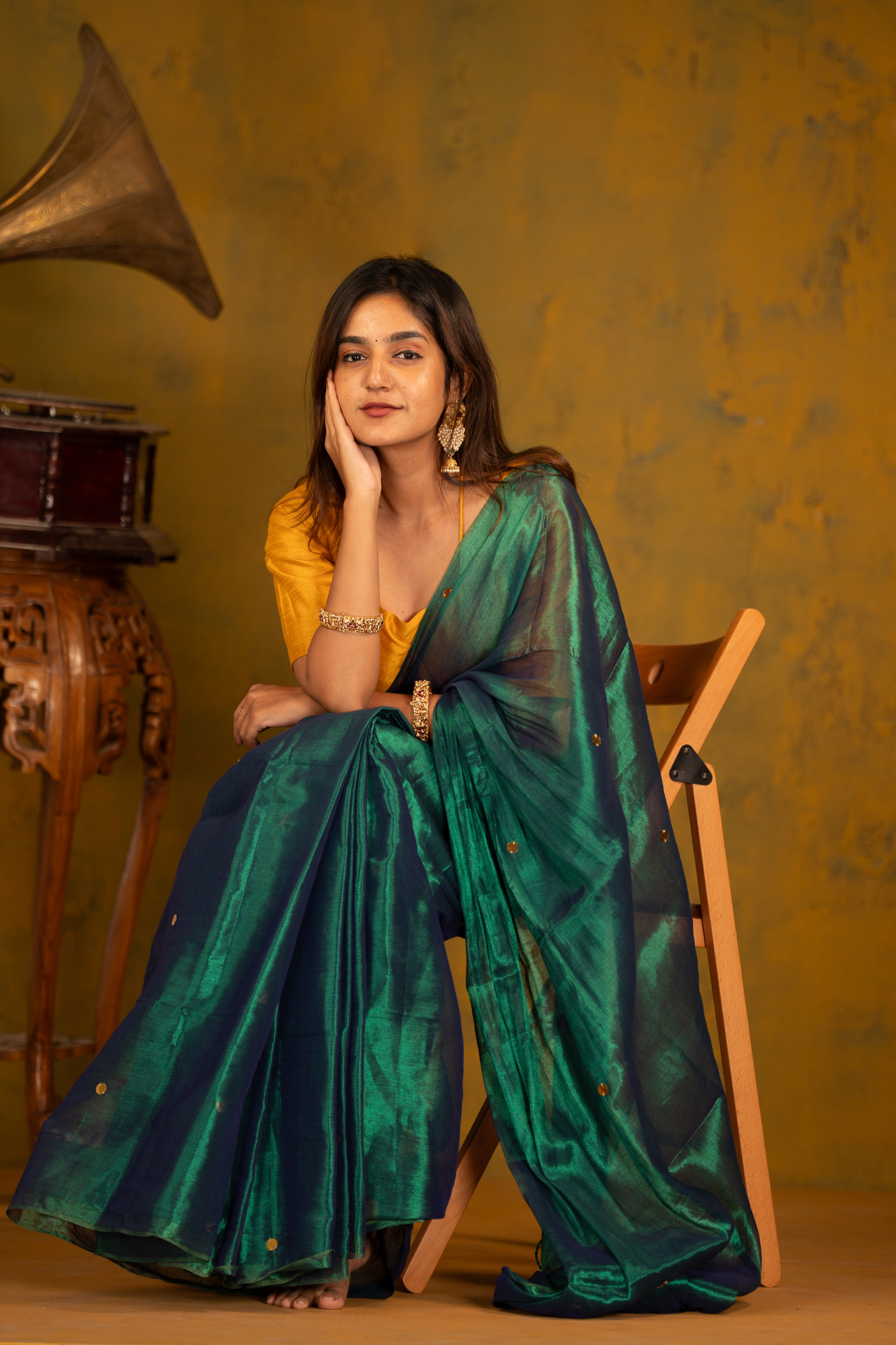Emerald Mist (Tissue Mul Cotton Saree)