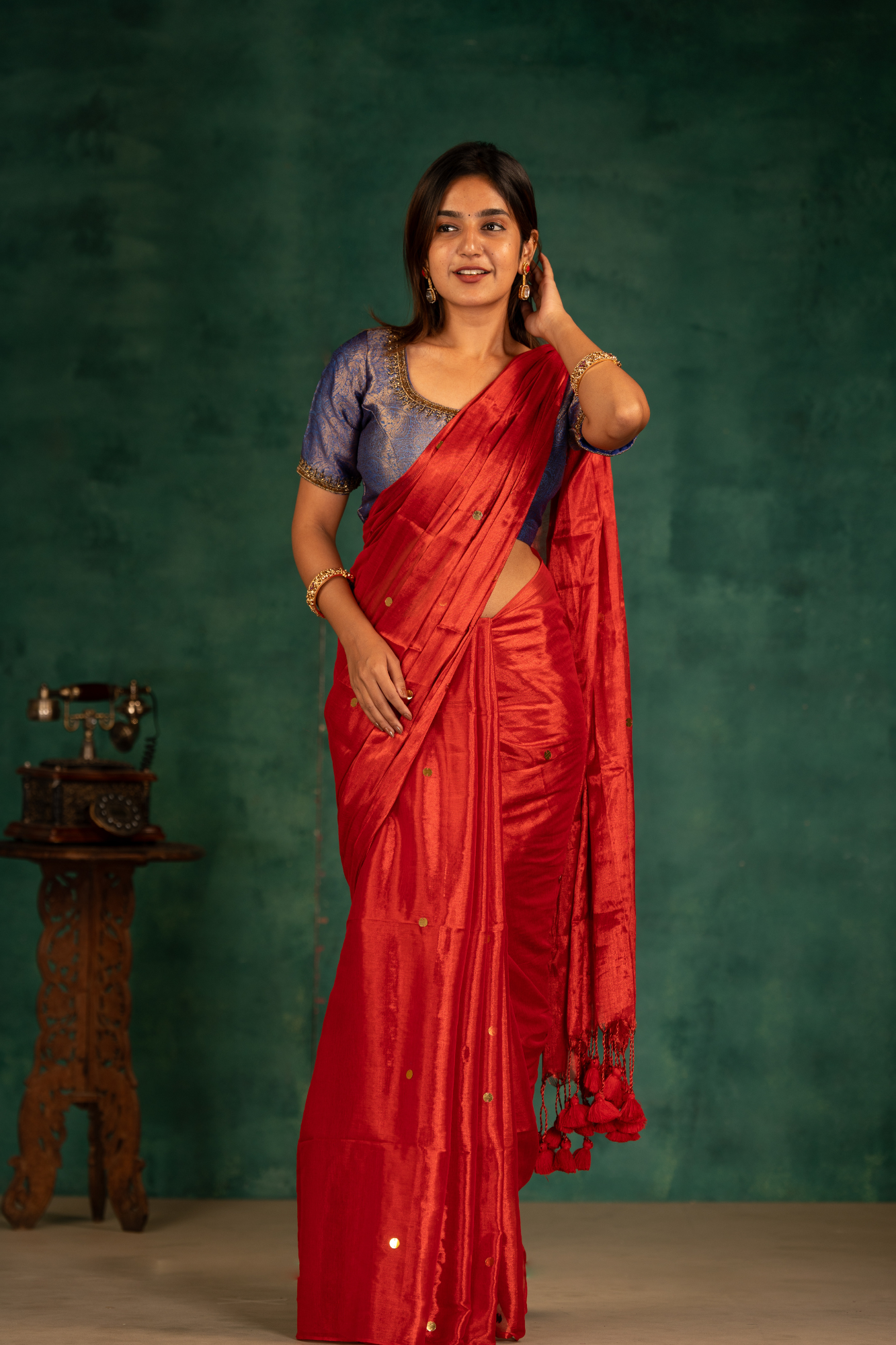 Ruby Radiance (Tissue Mul Cotton Saree)