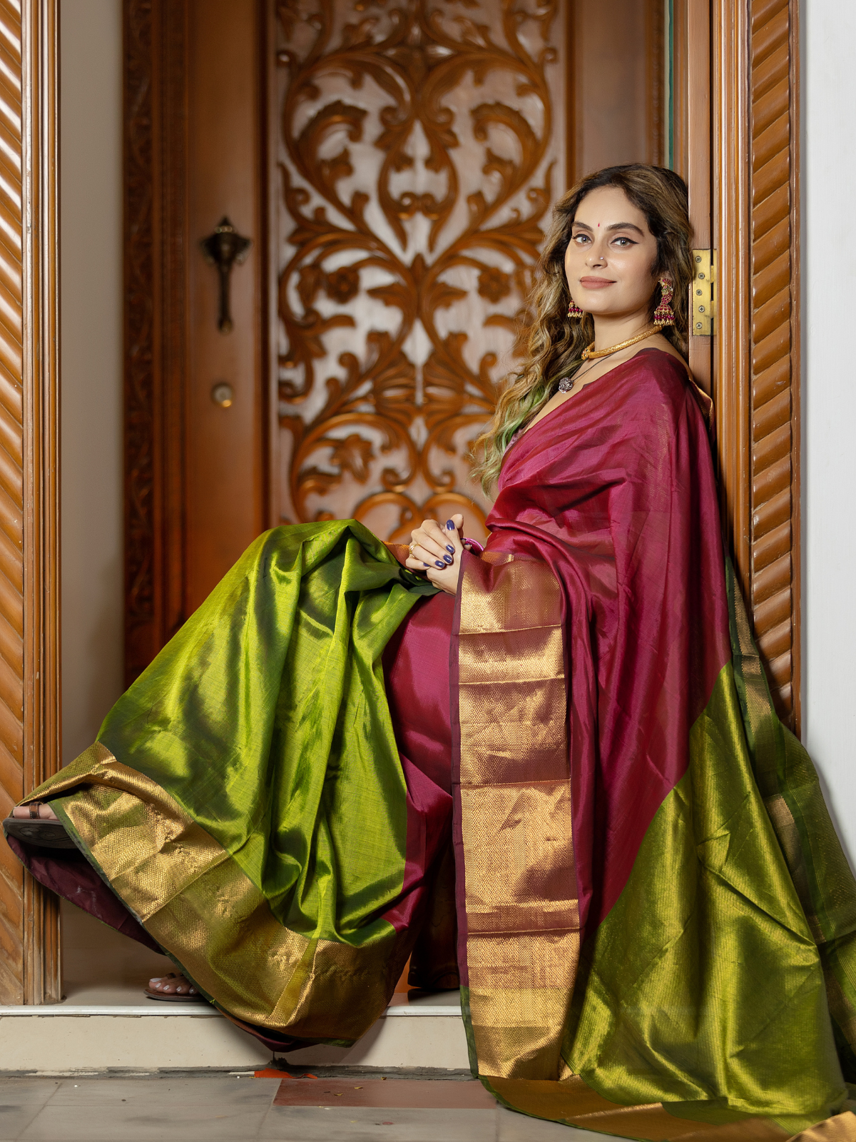 Pratibha (Handwoven Silk Cotton Saree + Running Blouse Fabric)