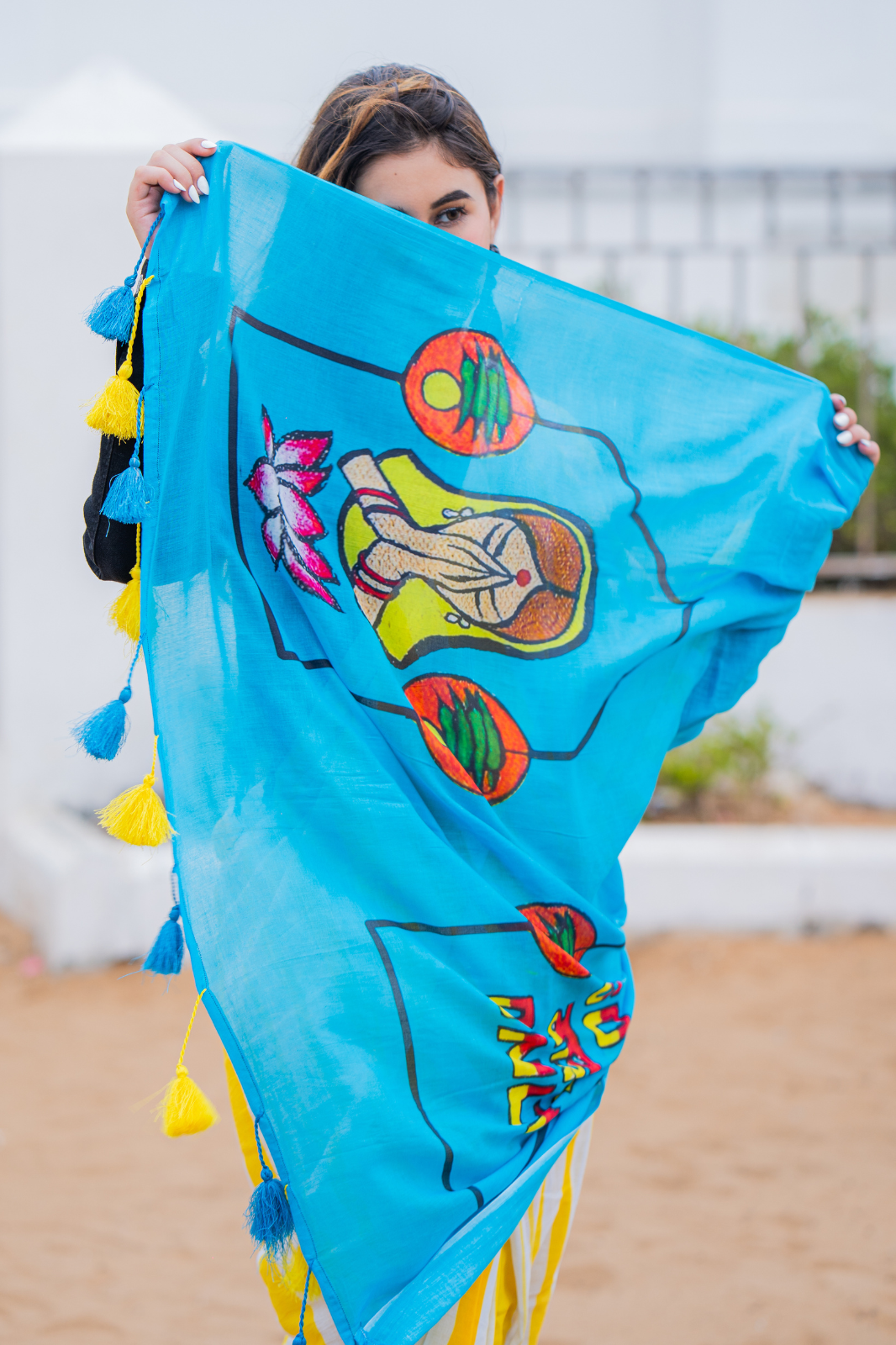Striped Sunshine Pop (Mul Cotton Saree)