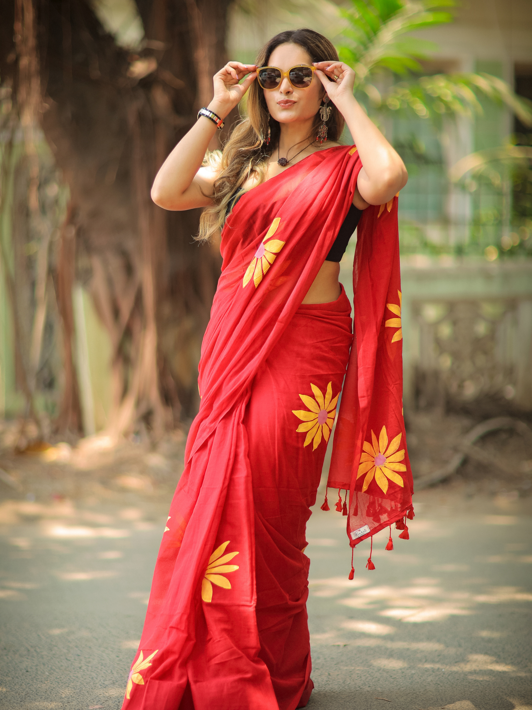 Watermelon Whirl (Pure Mul Cotton Saree)