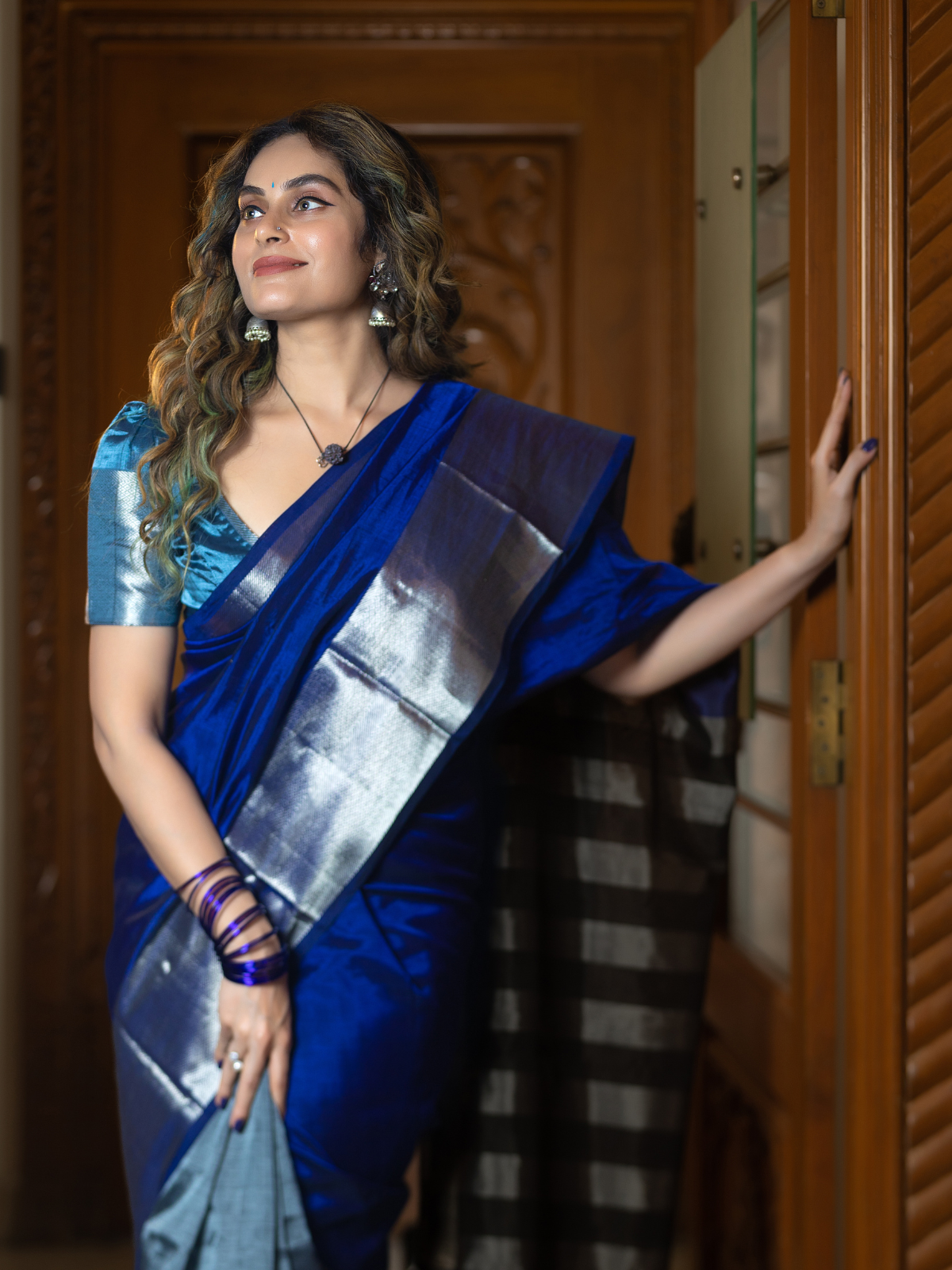 Shyama (Handwoven Silk Cotton Saree + Running Blouse Fabric)