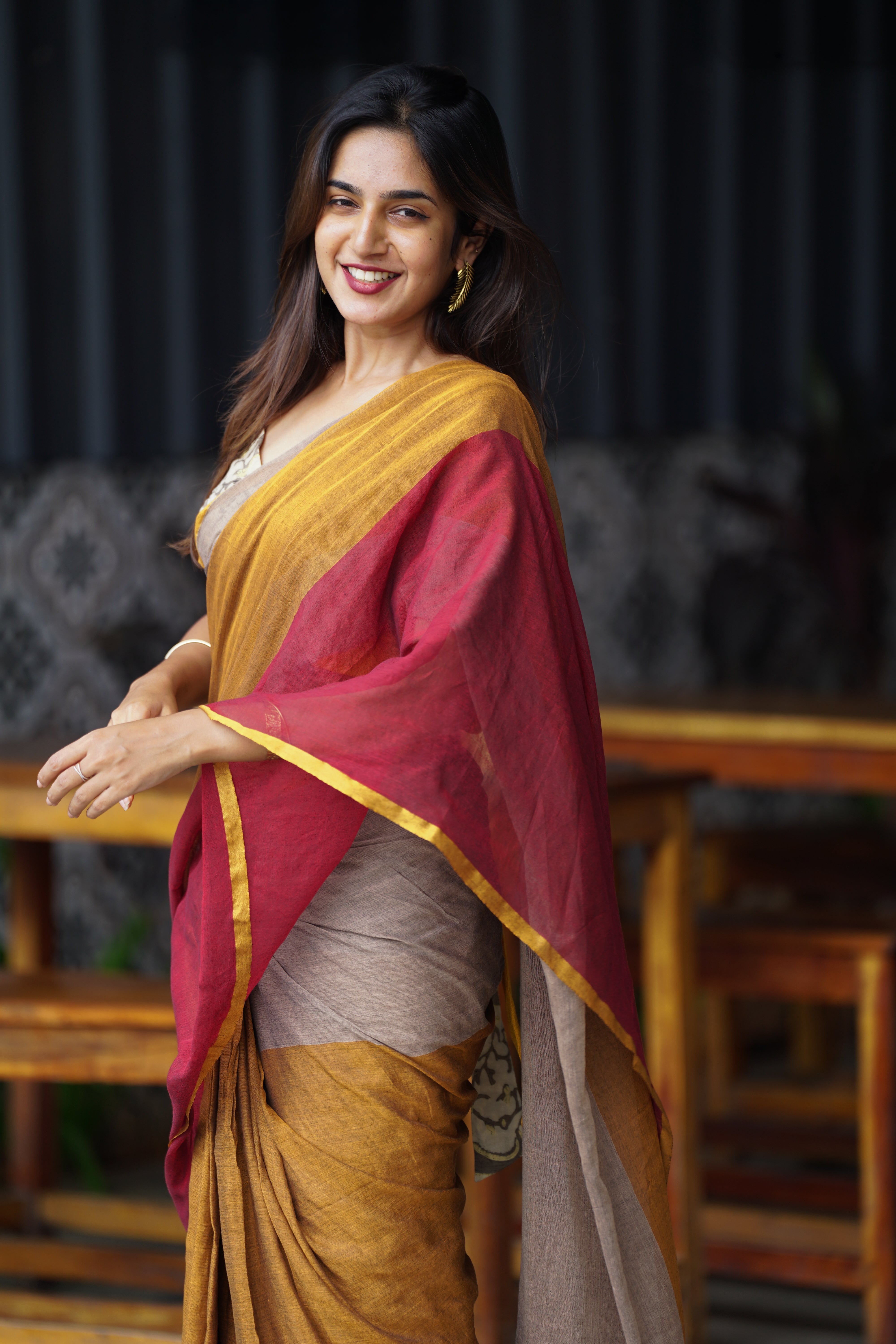 Rustic Glow (Mul Cotton Saree)