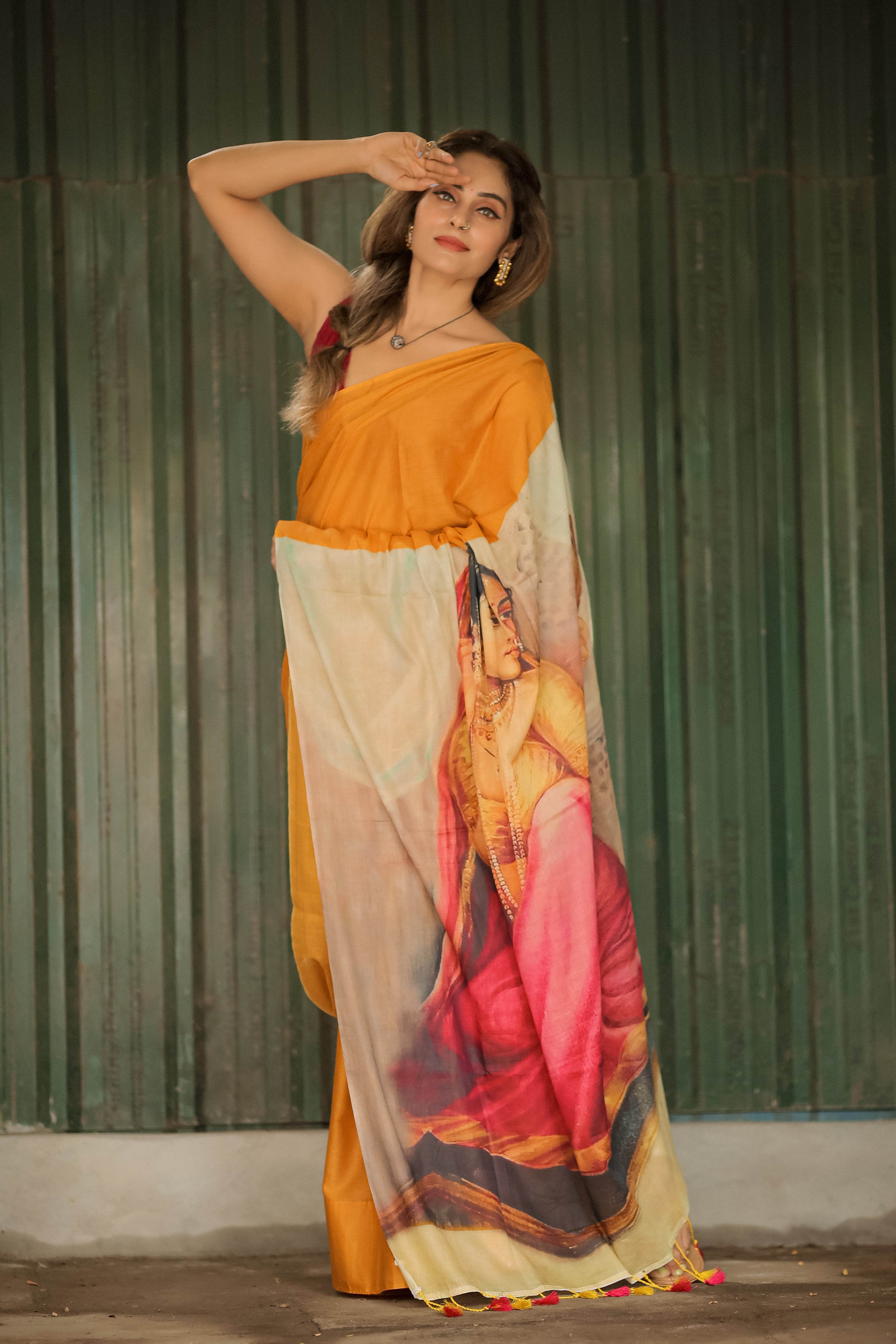 Monarch Grace (Mul Mul Printed Sarees)