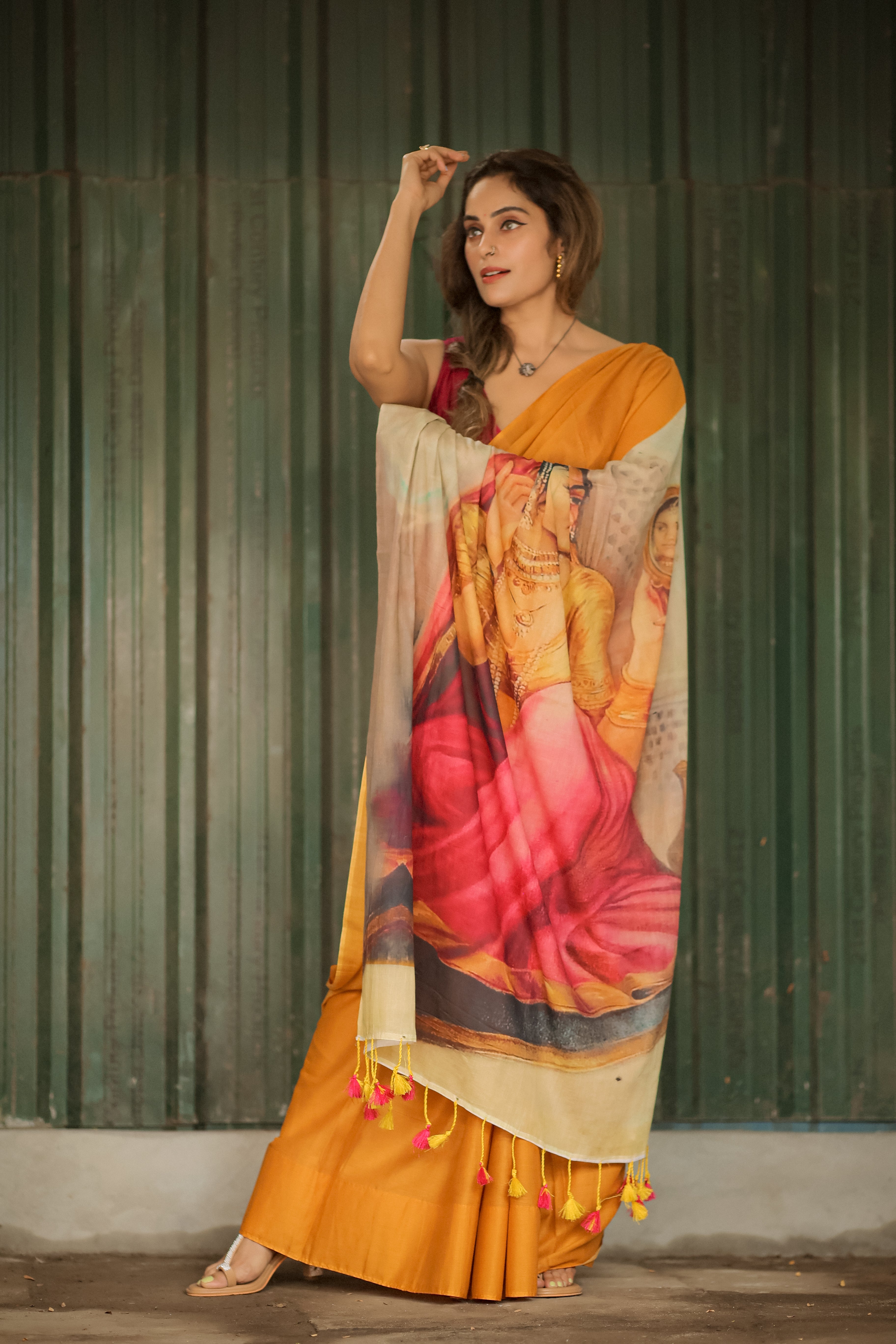 Monarch Grace (Mul Mul Printed Sarees)