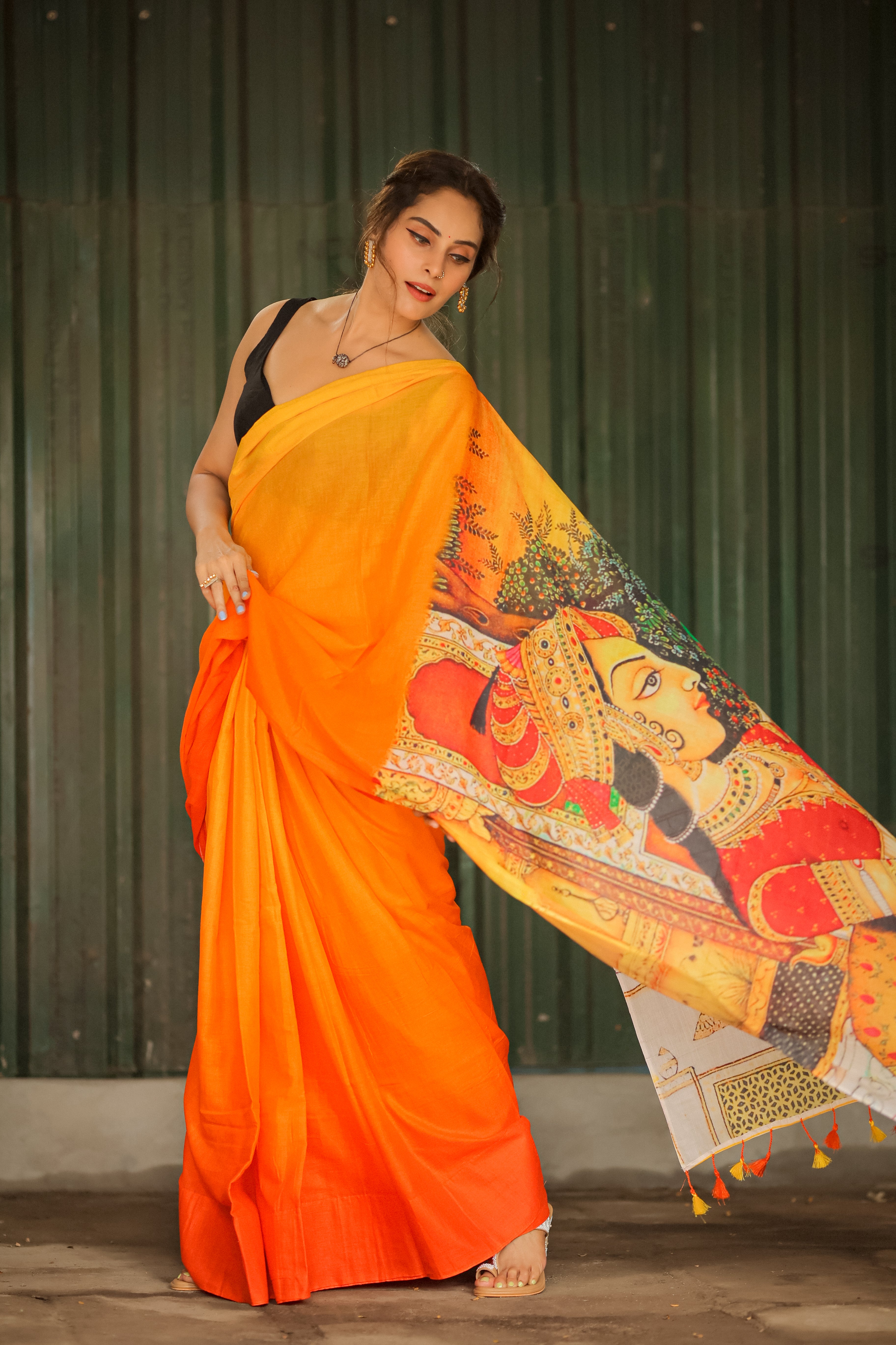 Fluttering Charm (Mul Mul Printed Sarees)