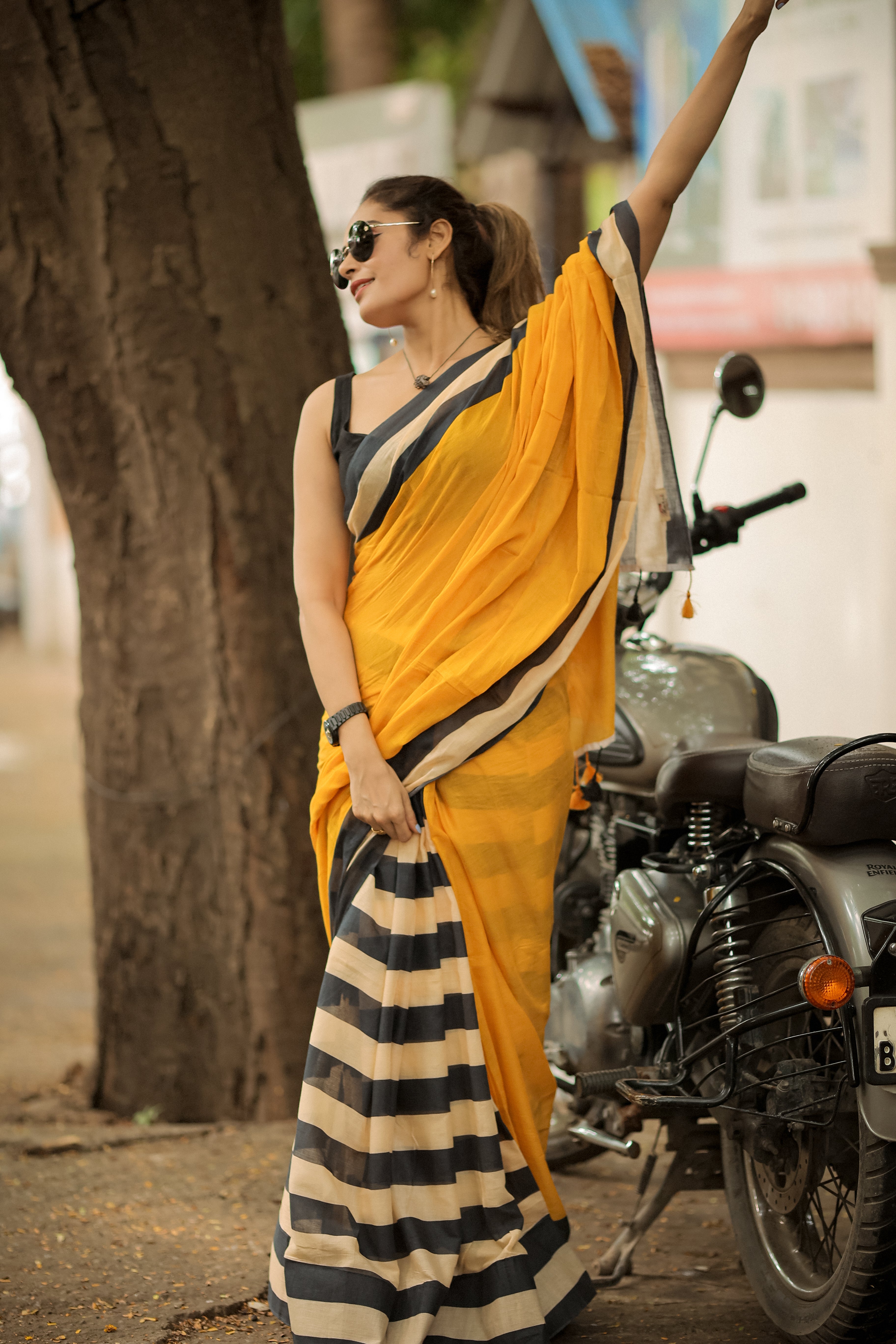 Butterfly Bliss (Mul Mul Printed Sarees)