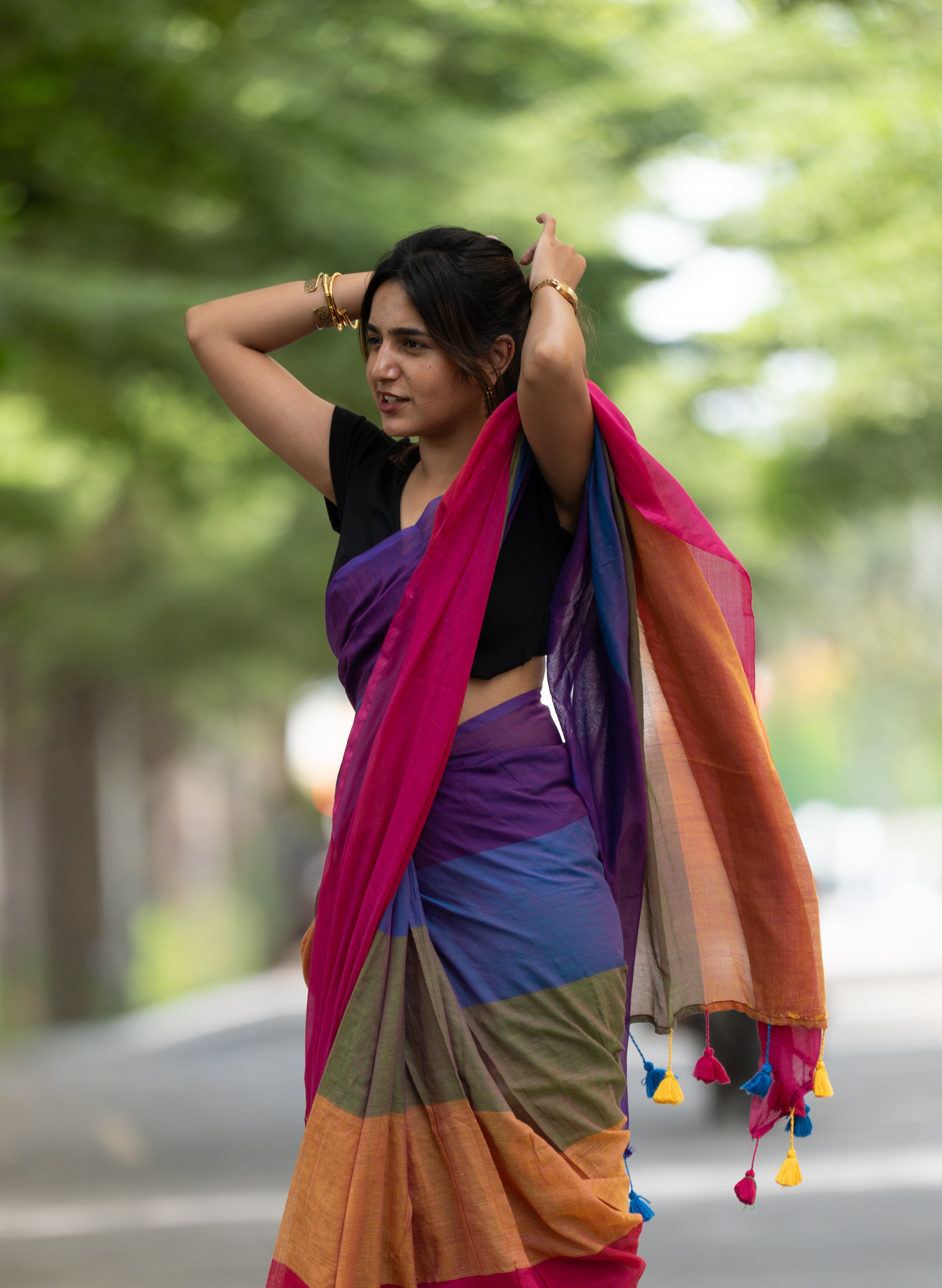Peppy Color Rush (Mul Cotton Saree)