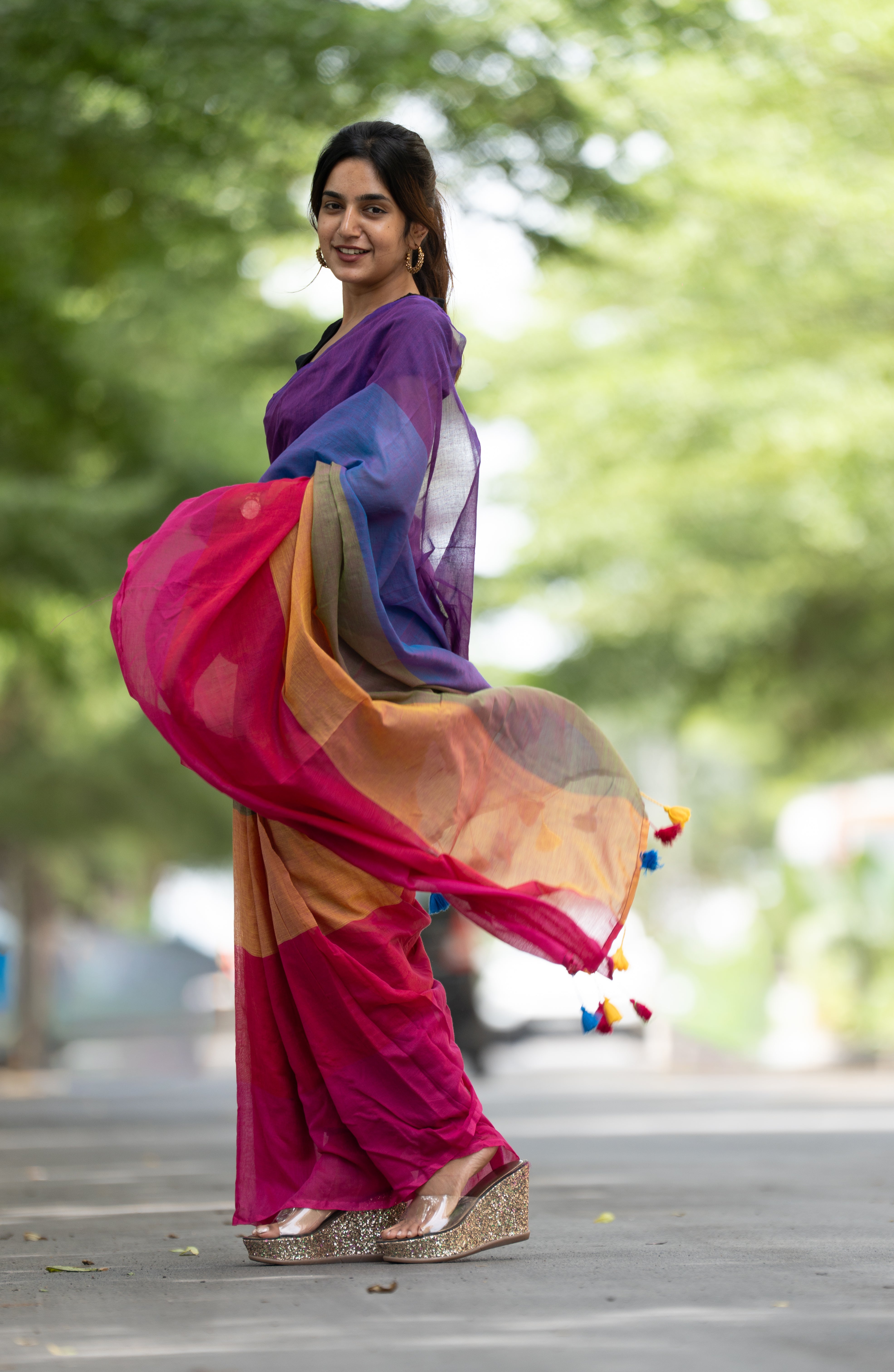 Peppy Color Rush (Mul Cotton Saree)