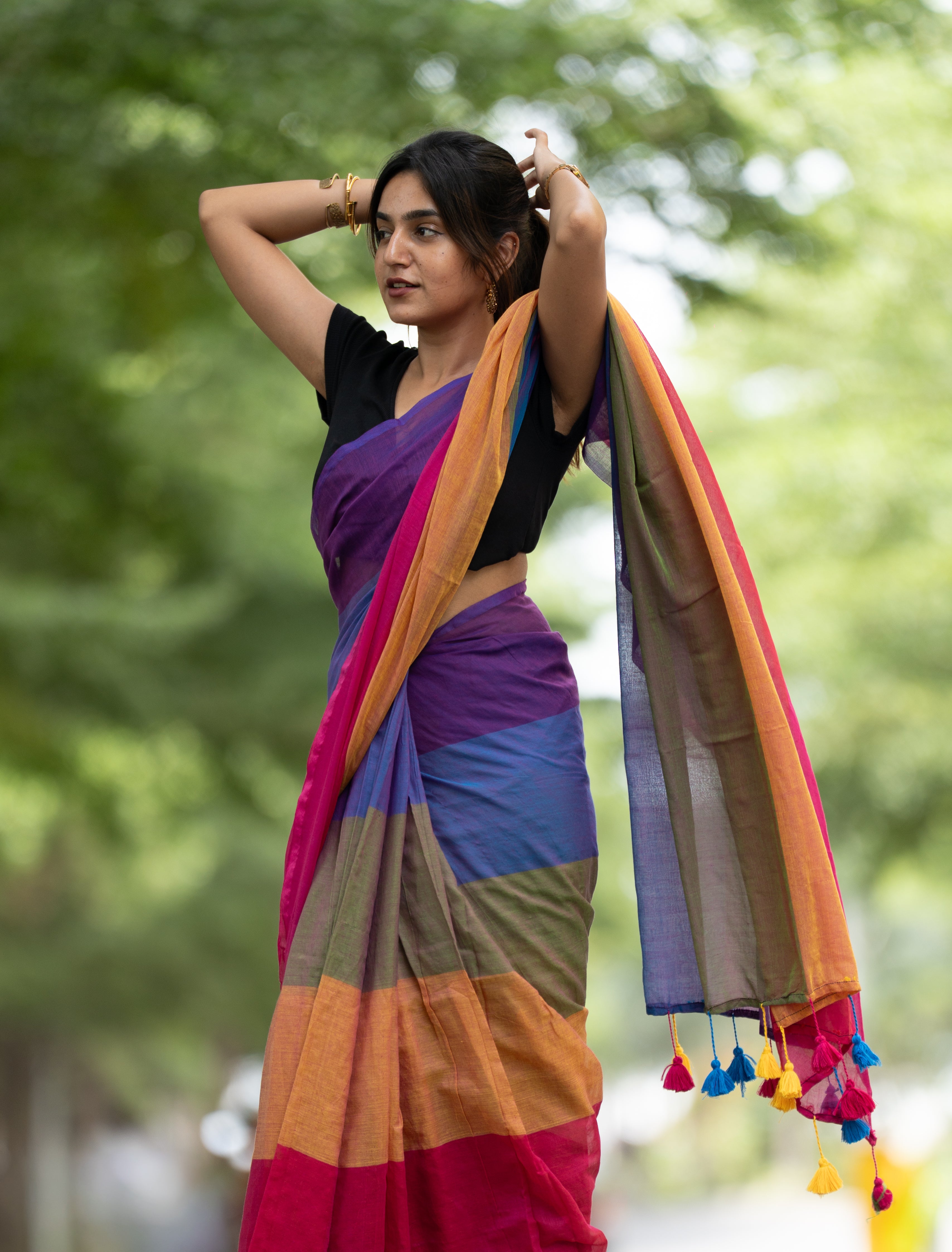 Peppy Color Rush (Mul Cotton Saree)