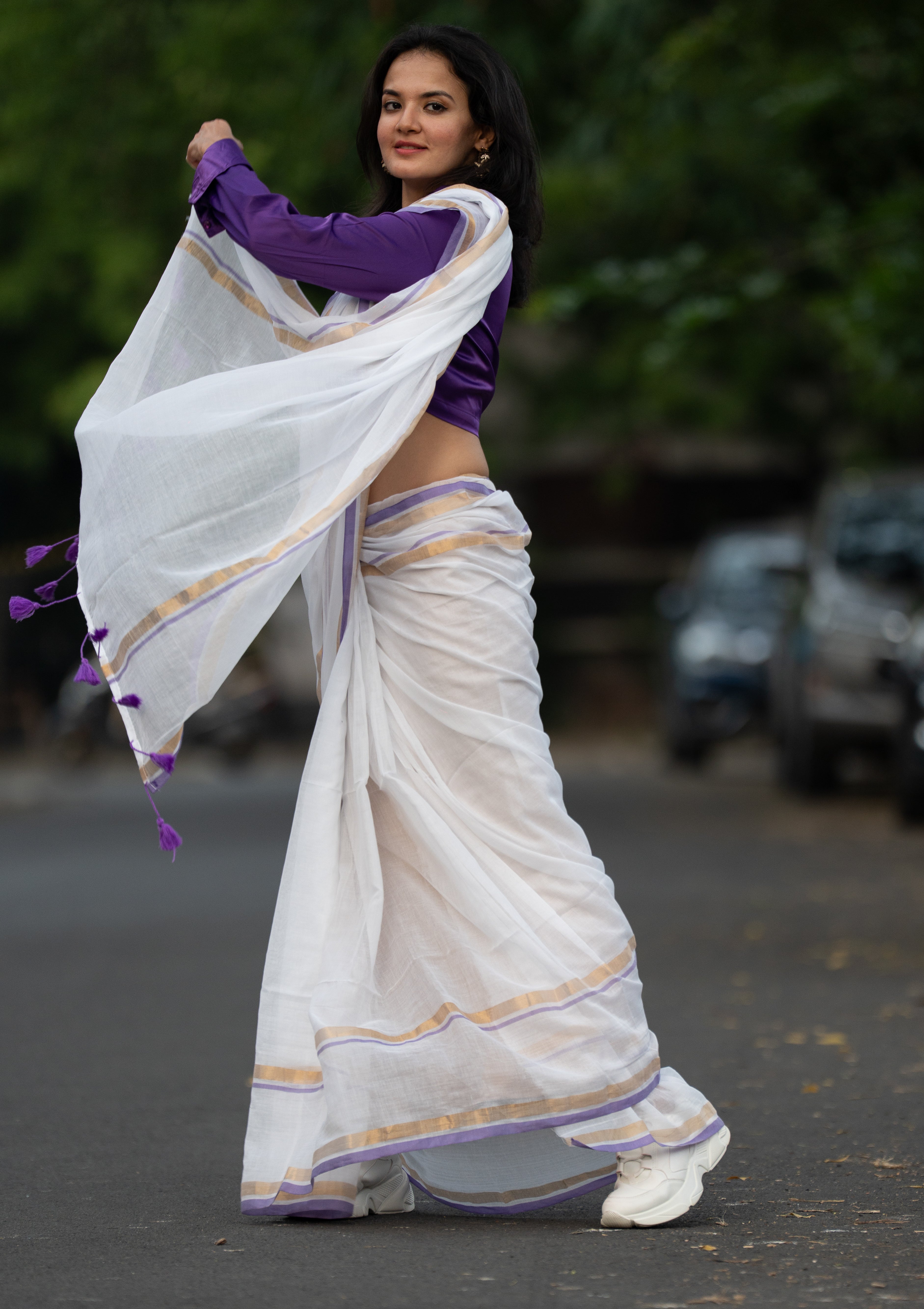 Shwetambara (Mul Mul Cotton Saree)
