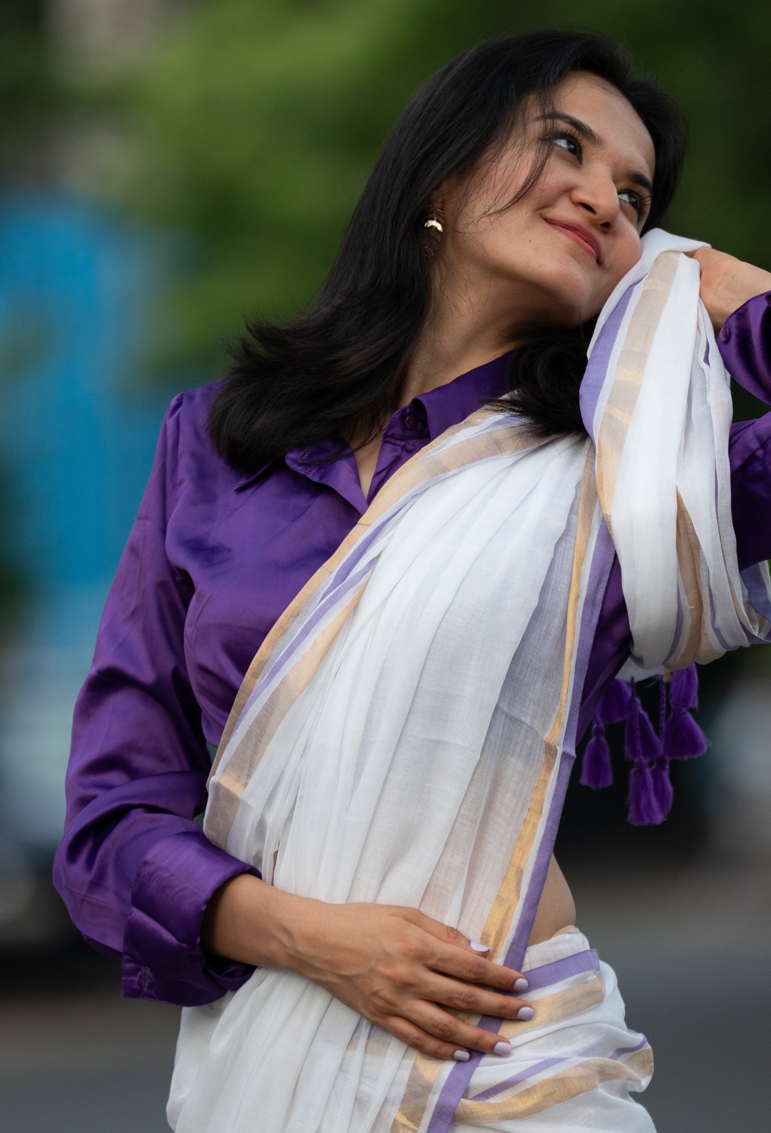 Shwetambara (Mul Mul Cotton Saree)