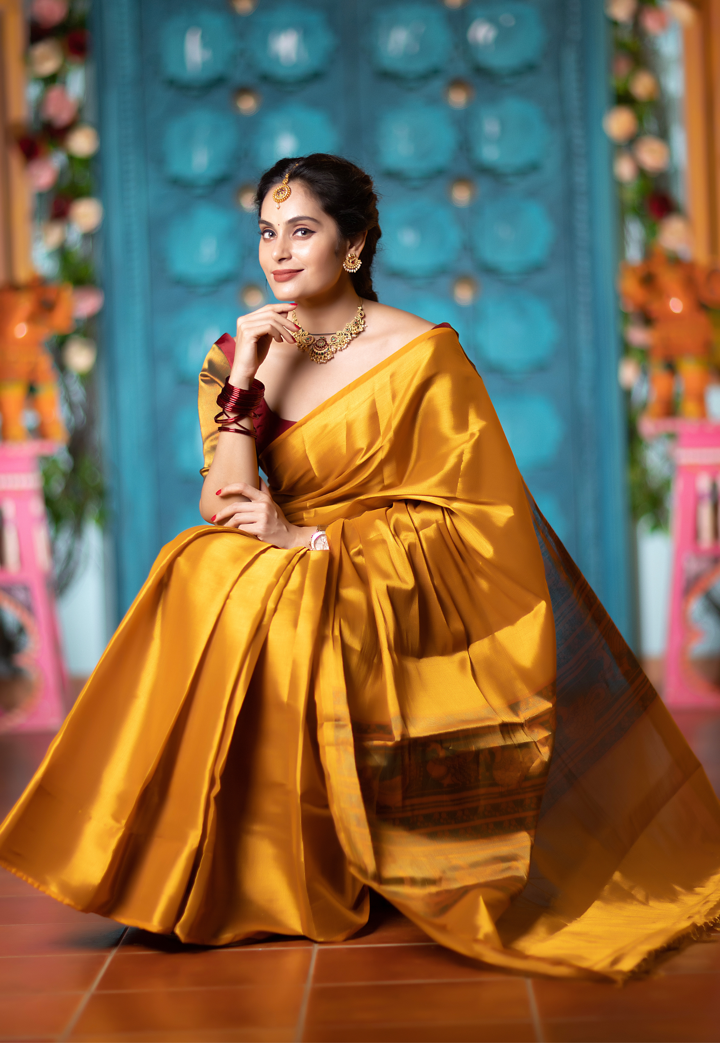 Rukmini (Saree + Printed Blouse Piece)