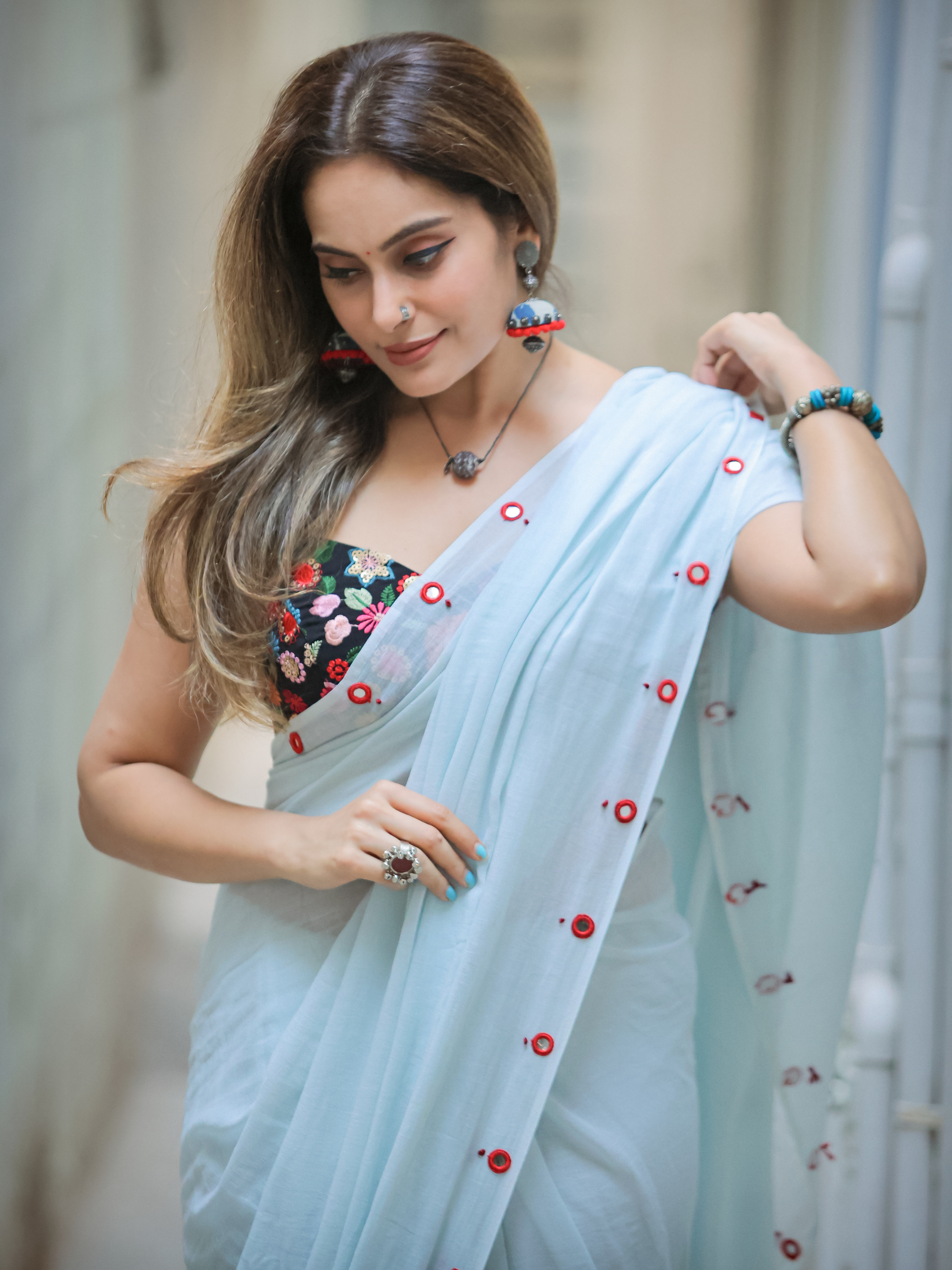 Sparkling Sitara (Pure Mul Cotton Saree)