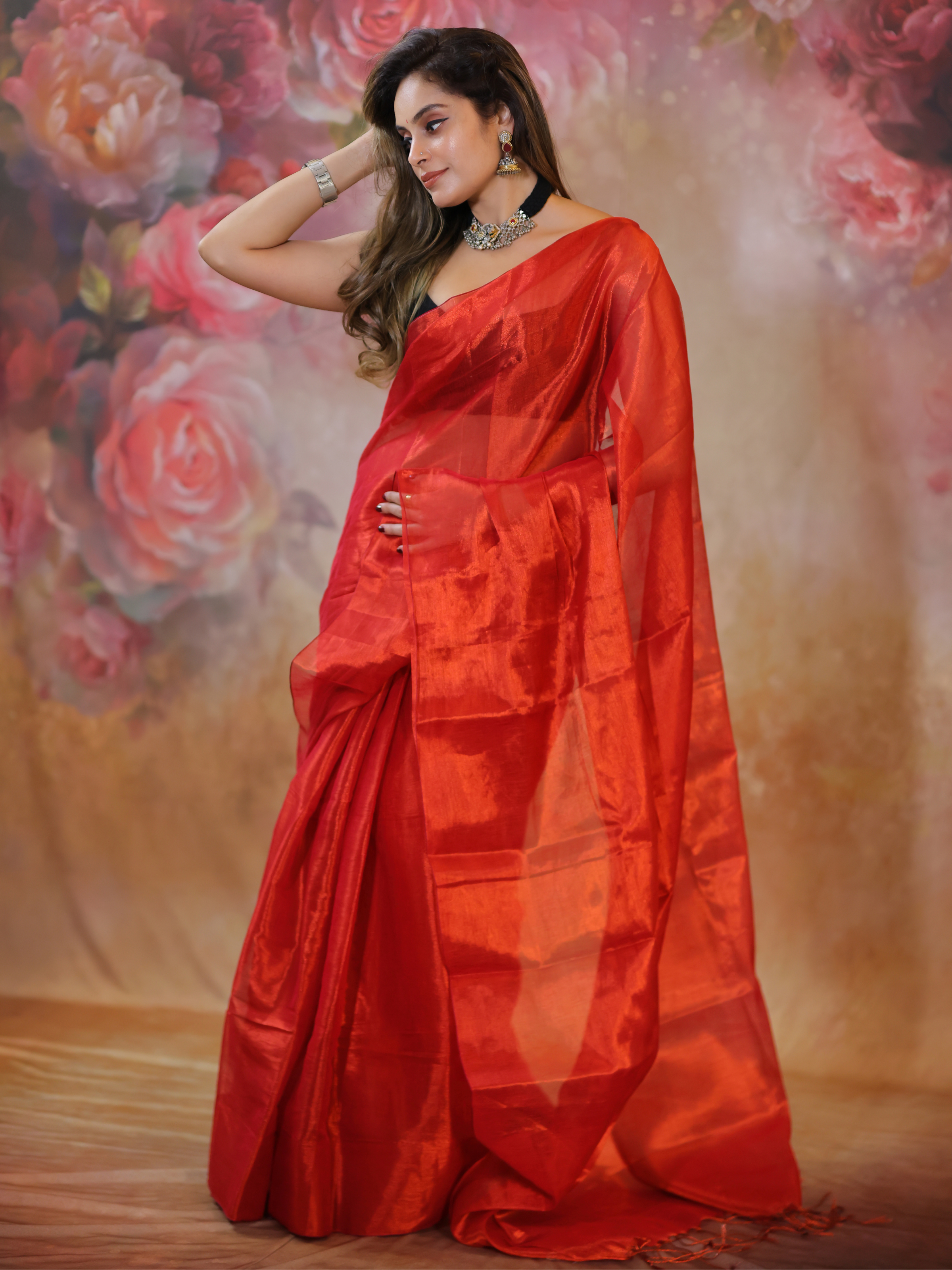 Swarna Snehi (Tissue Mul Saree)