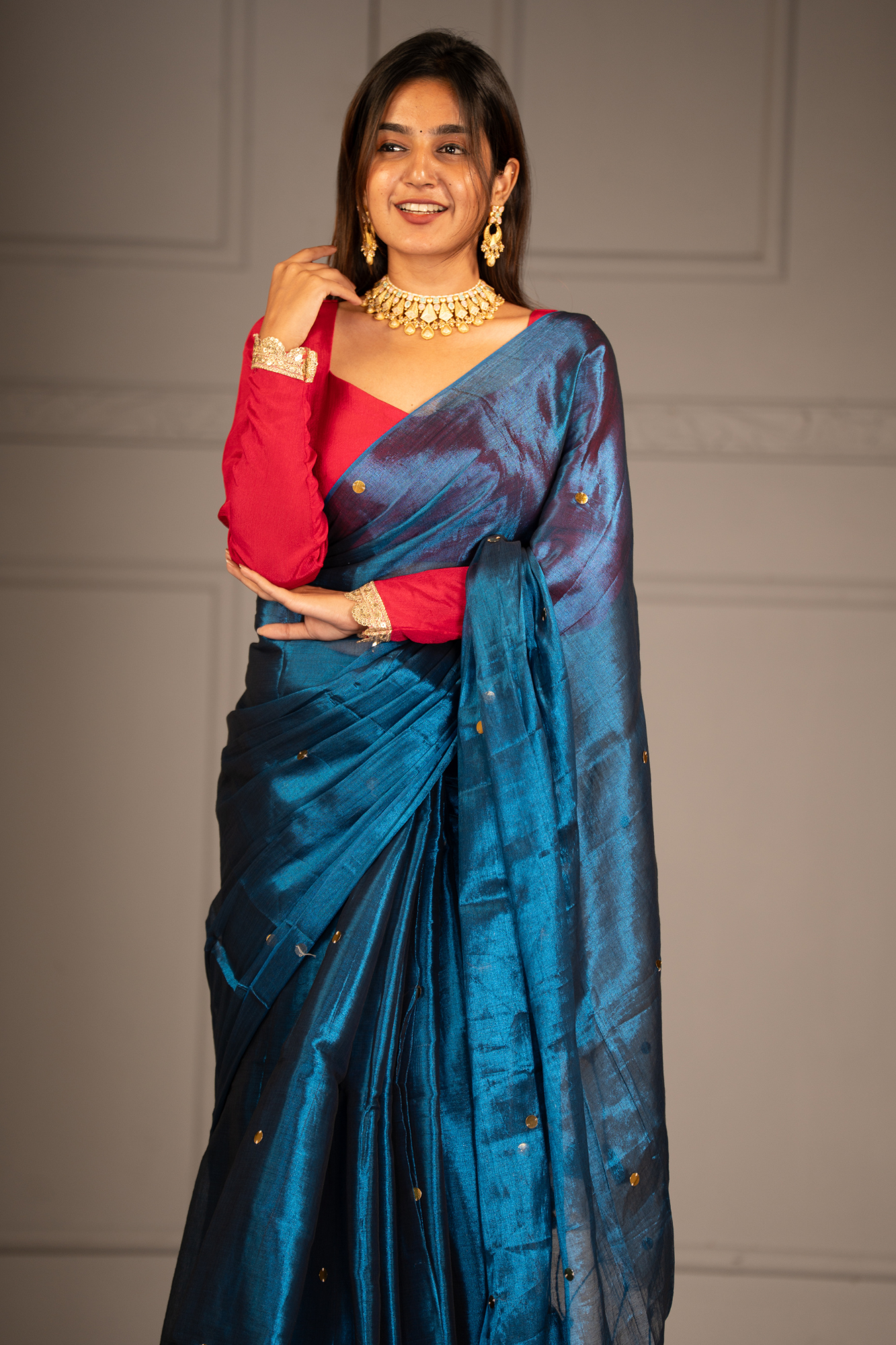 Ocean Dusk (Tissue Mul Cotton Saree)