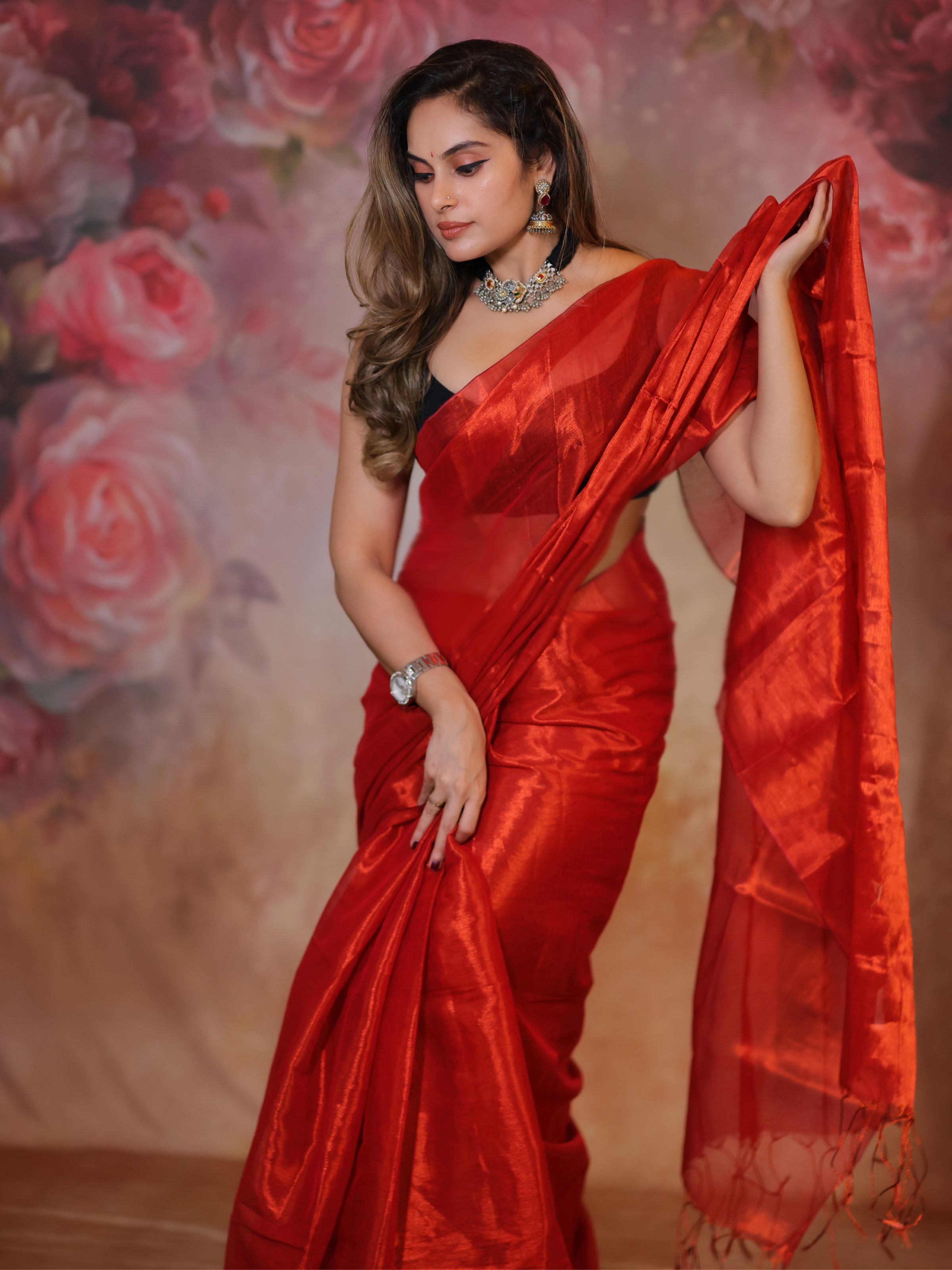 Swarna Snehi (Tissue Mul Saree)