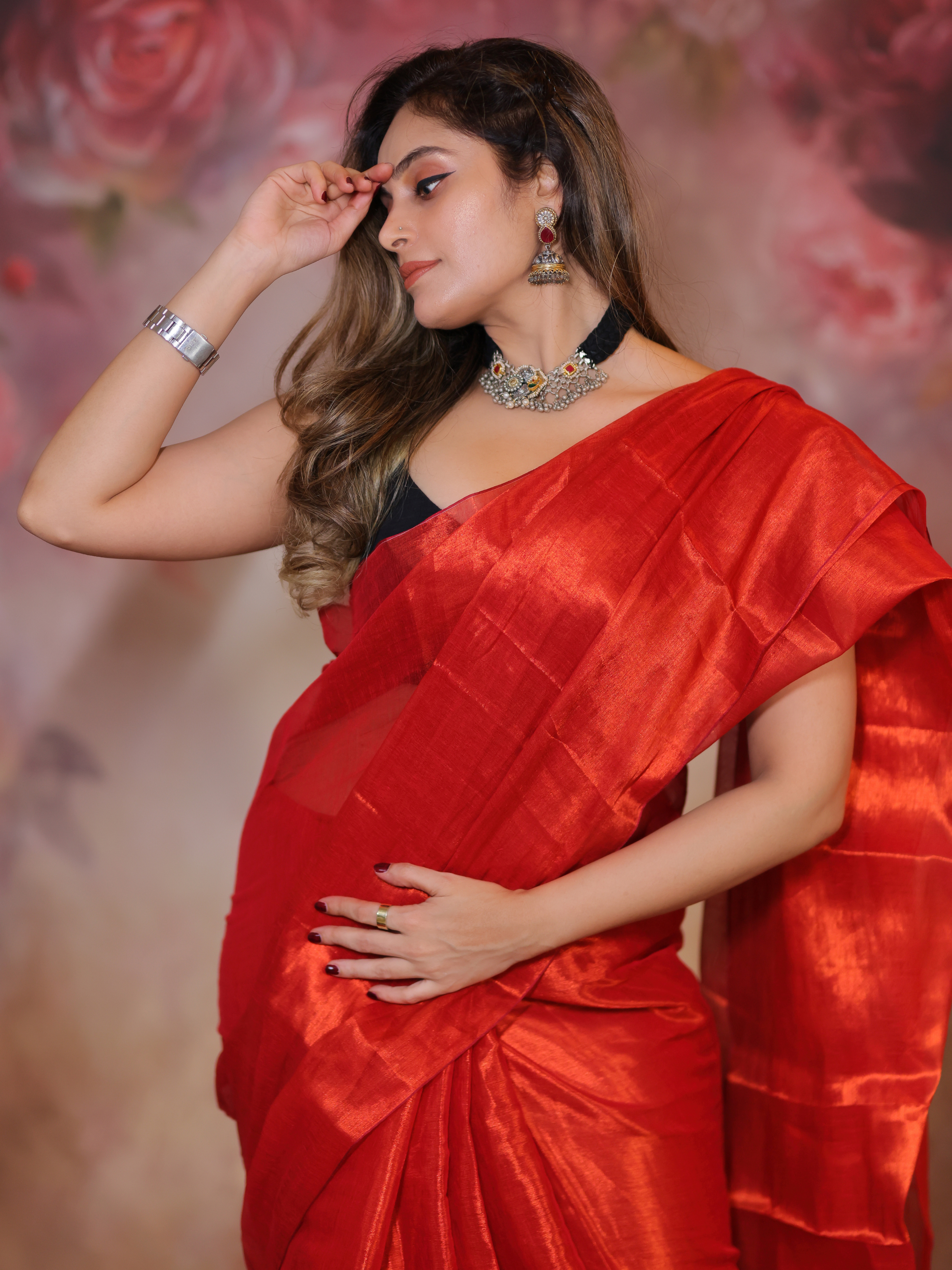 Swarna Snehi (Tissue Mul Saree)