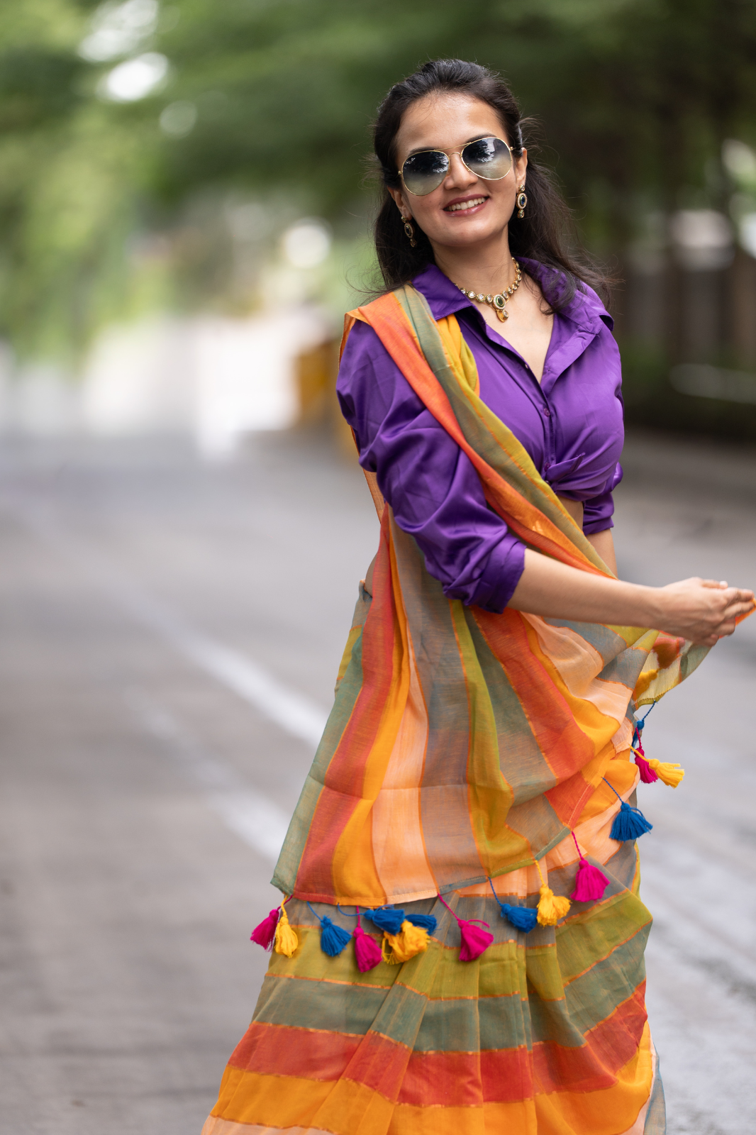 The Visionary  (Mul Mul Cotton Saree)