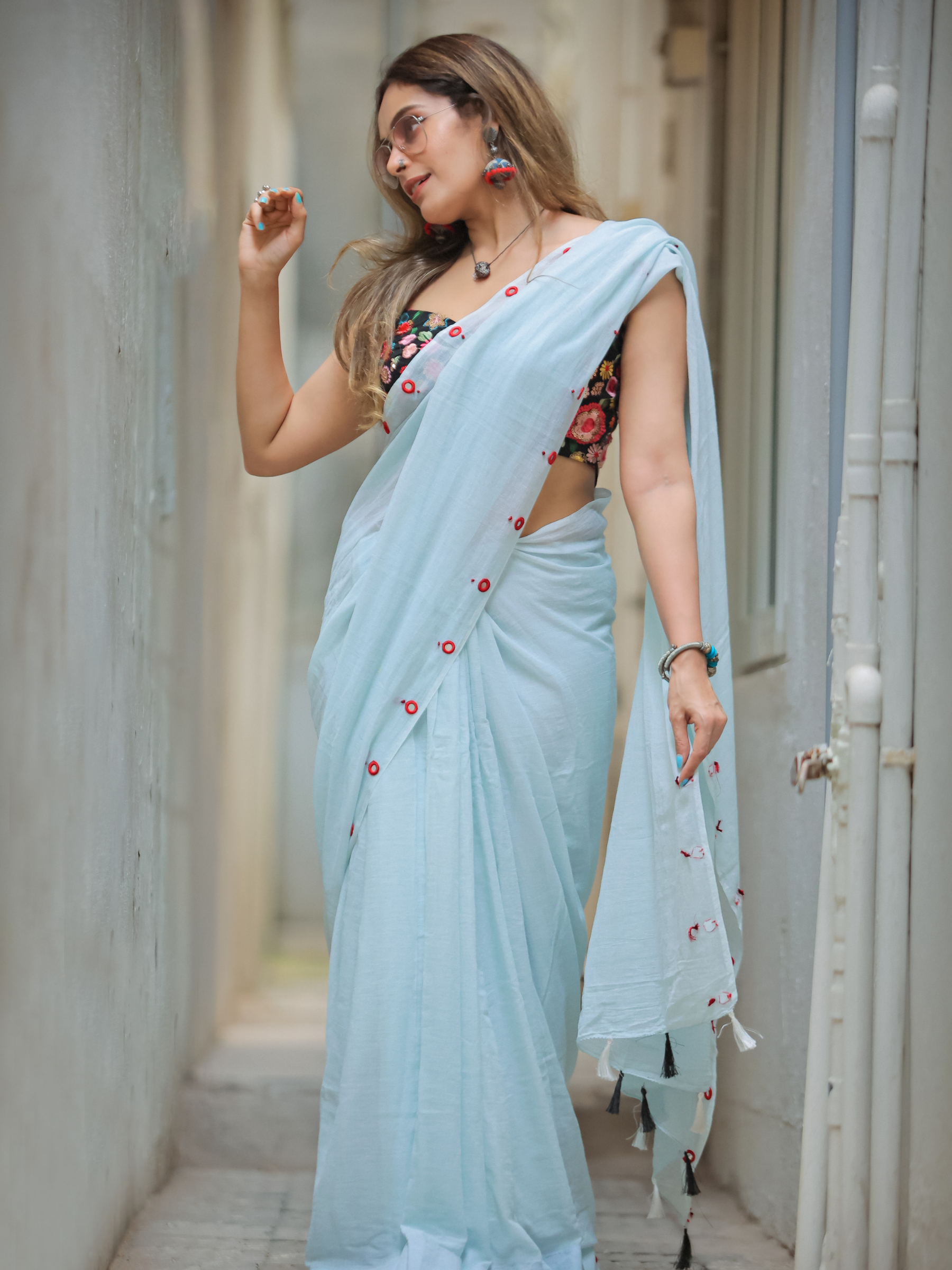 Sparkling Sitara (Pure Mul Cotton Saree)