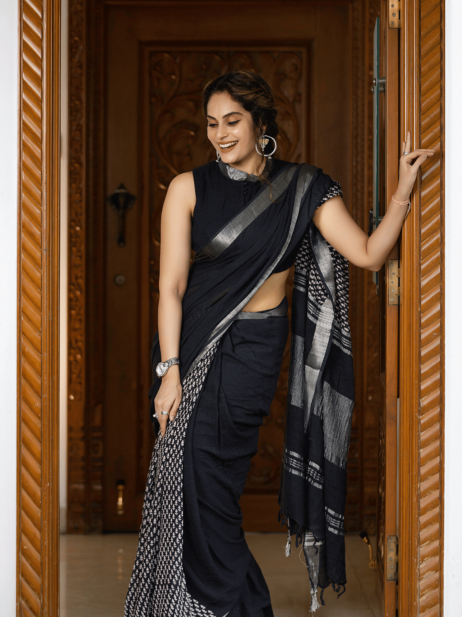 Kala Jamun (Saree + Unstitched Blouse Piece)