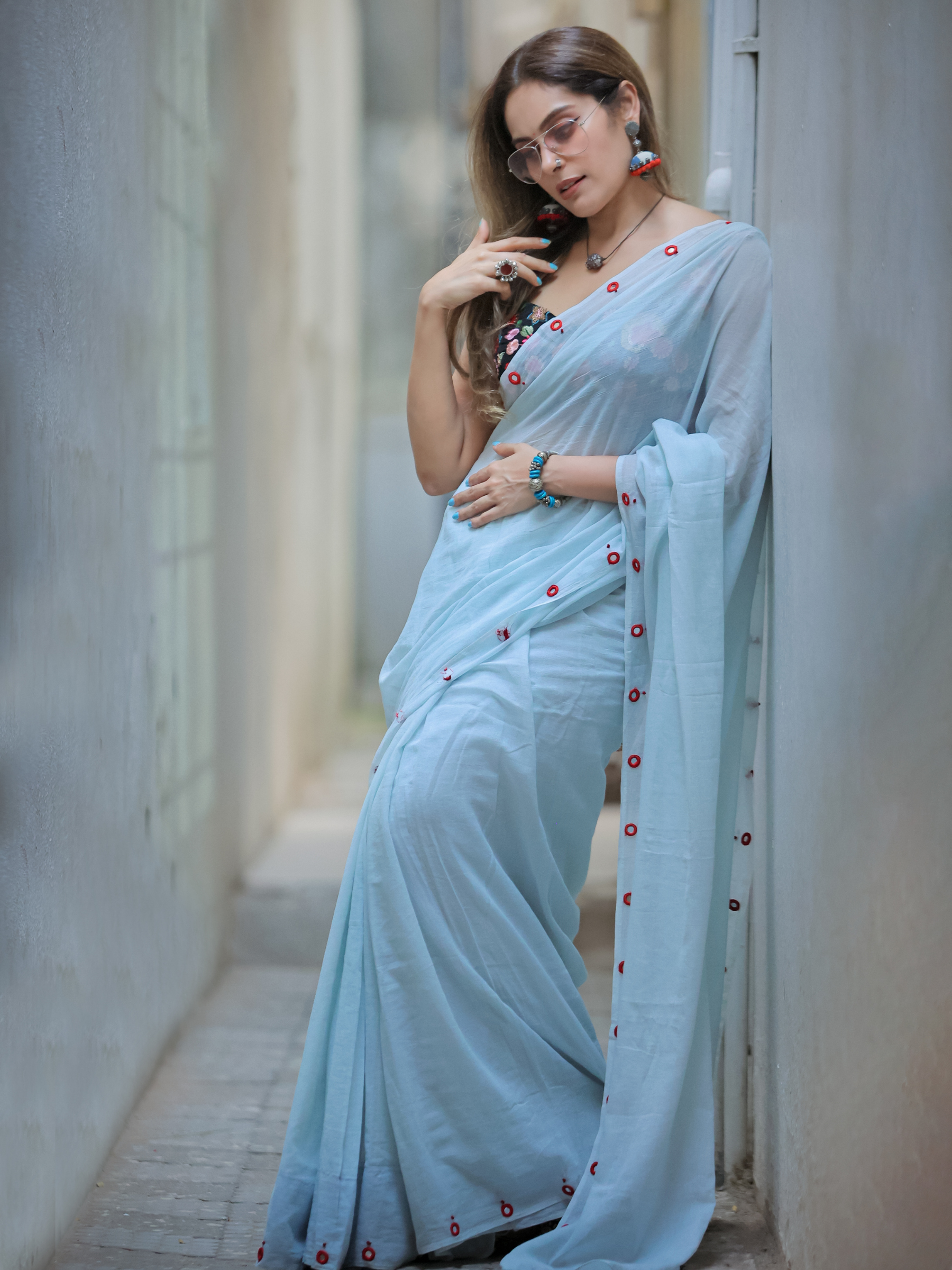 Sparkling Sitara (Pure Mul Cotton Saree)