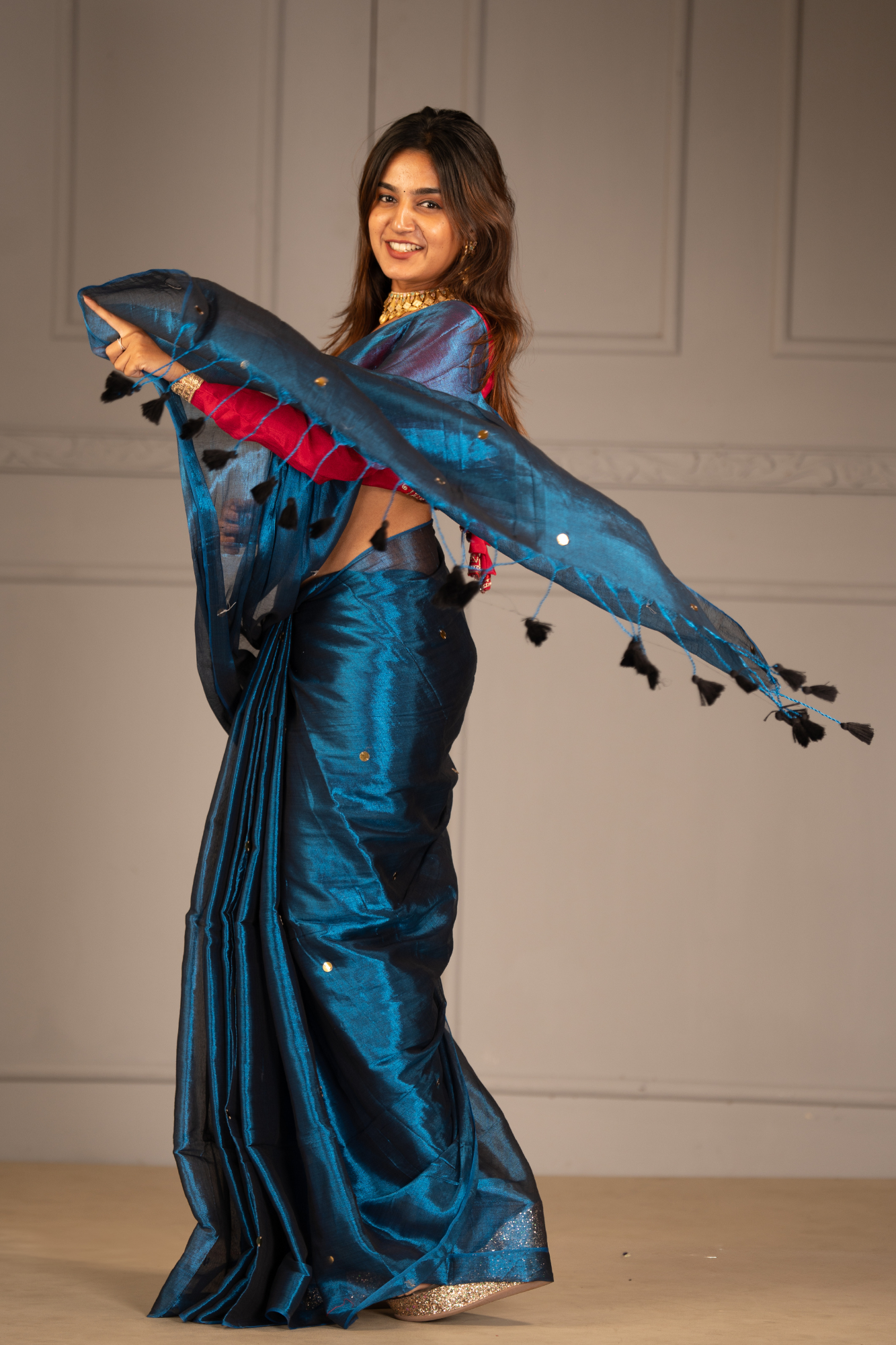 Ocean Dusk (Tissue Mul Cotton Saree)
