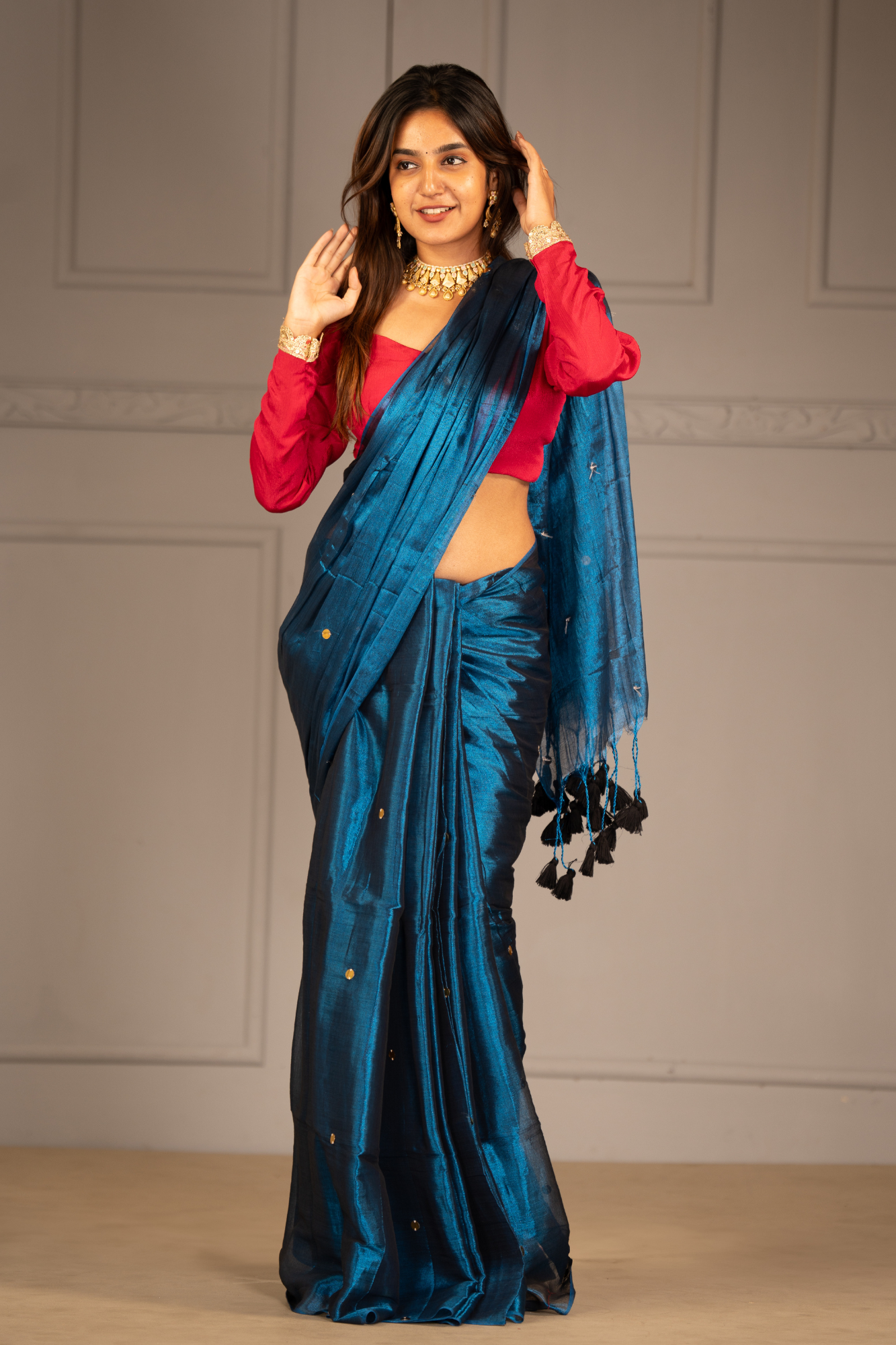 Ocean Dusk (Tissue Mul Cotton Saree)