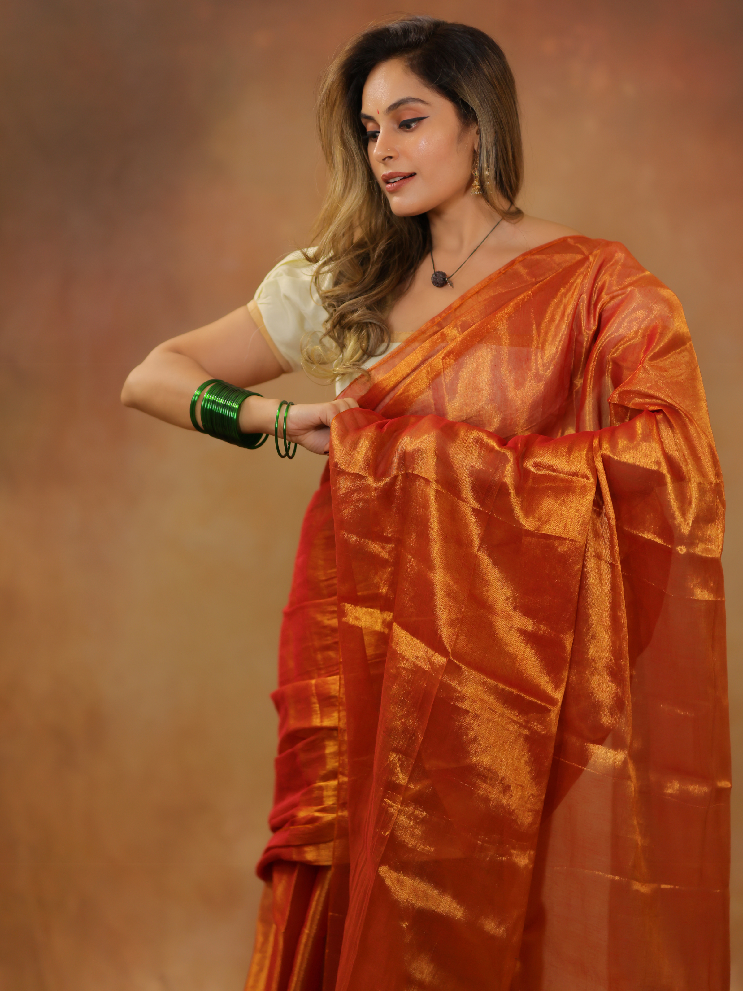 Swarna Mehak (Tissue Mul Saree)