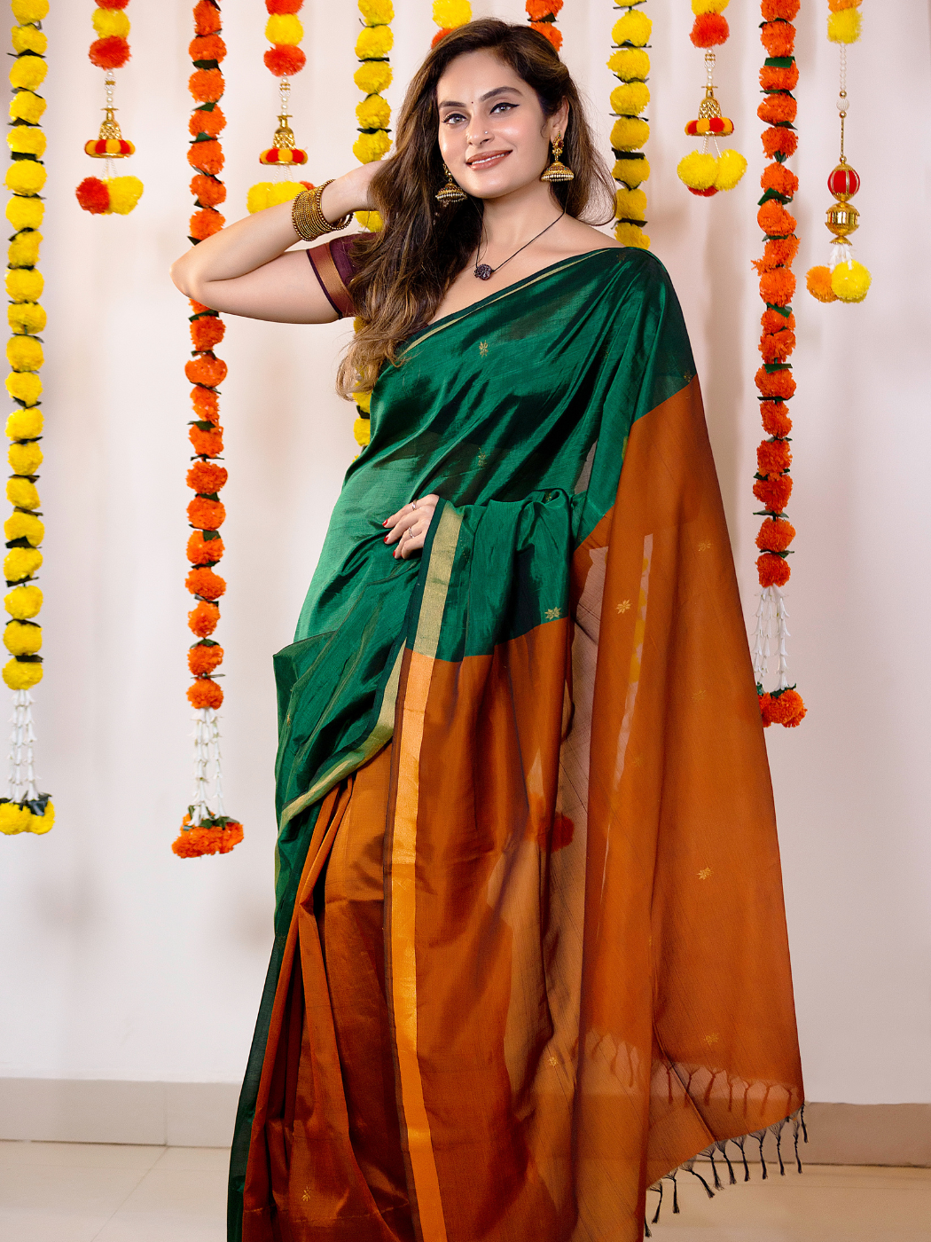 Ashirvad ( Pure Pattu Saree Handwoven + Blouse Piece)