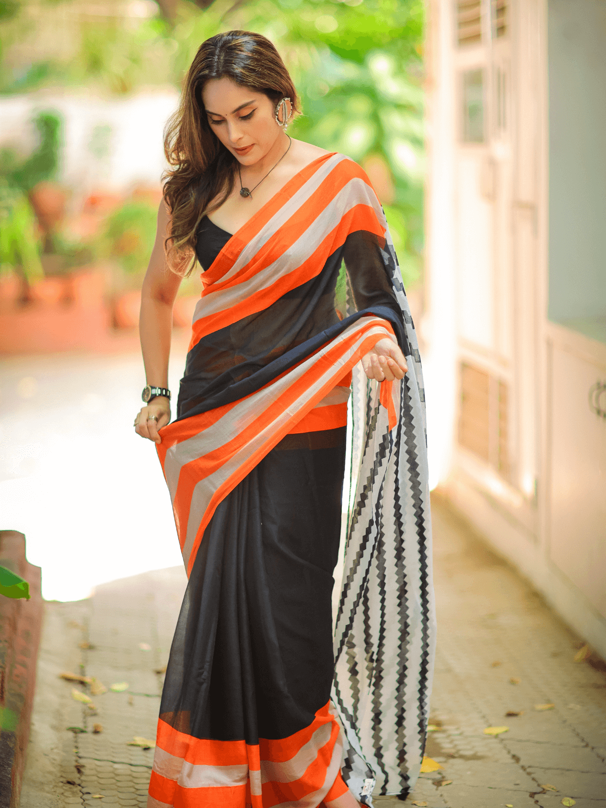 Rollercoaster Romance (Pure Mul Cotton Saree)