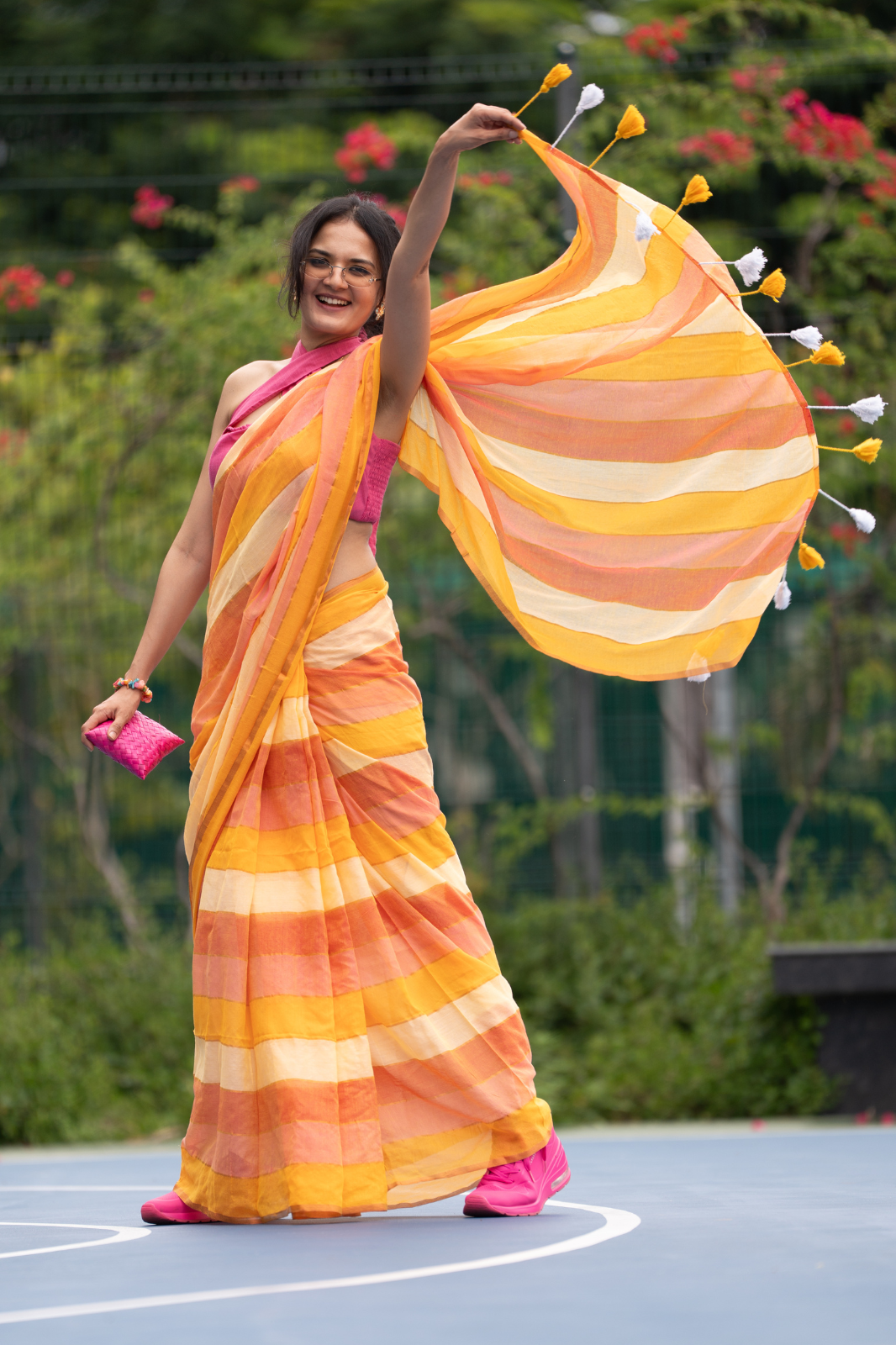 The Bold Canvas (Mul Mul Cotton Saree)