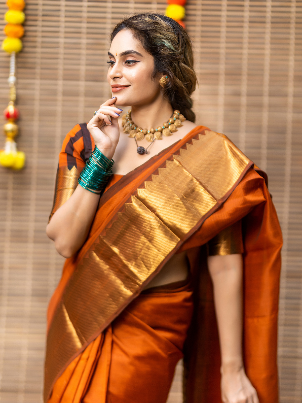 Janaki (Handwoven Silk Cotton Saree + Running Blouse Fabric)