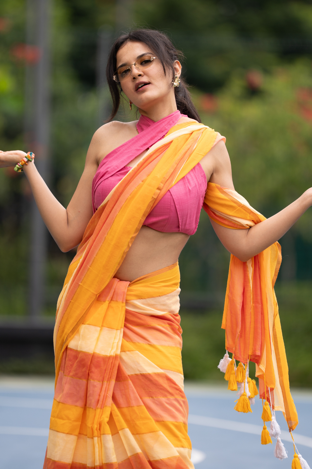 The Bold Canvas (Mul Mul Cotton Saree)