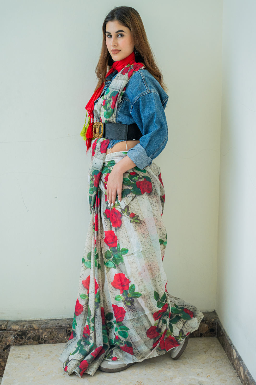 Rosa Rebellion Pop (Mul Cotton Saree)