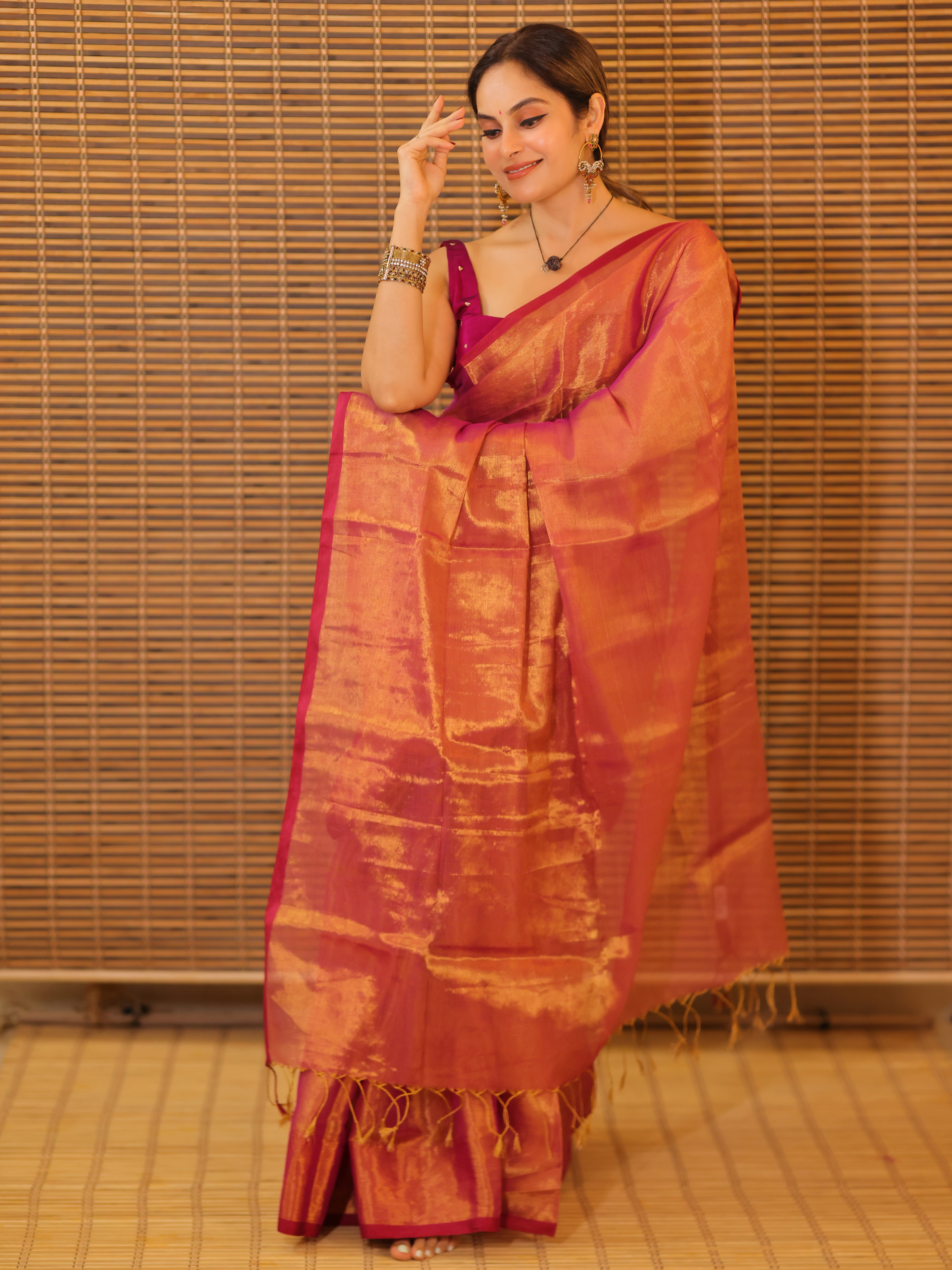 Swarna Jyoti (Tissue Mul Saree)